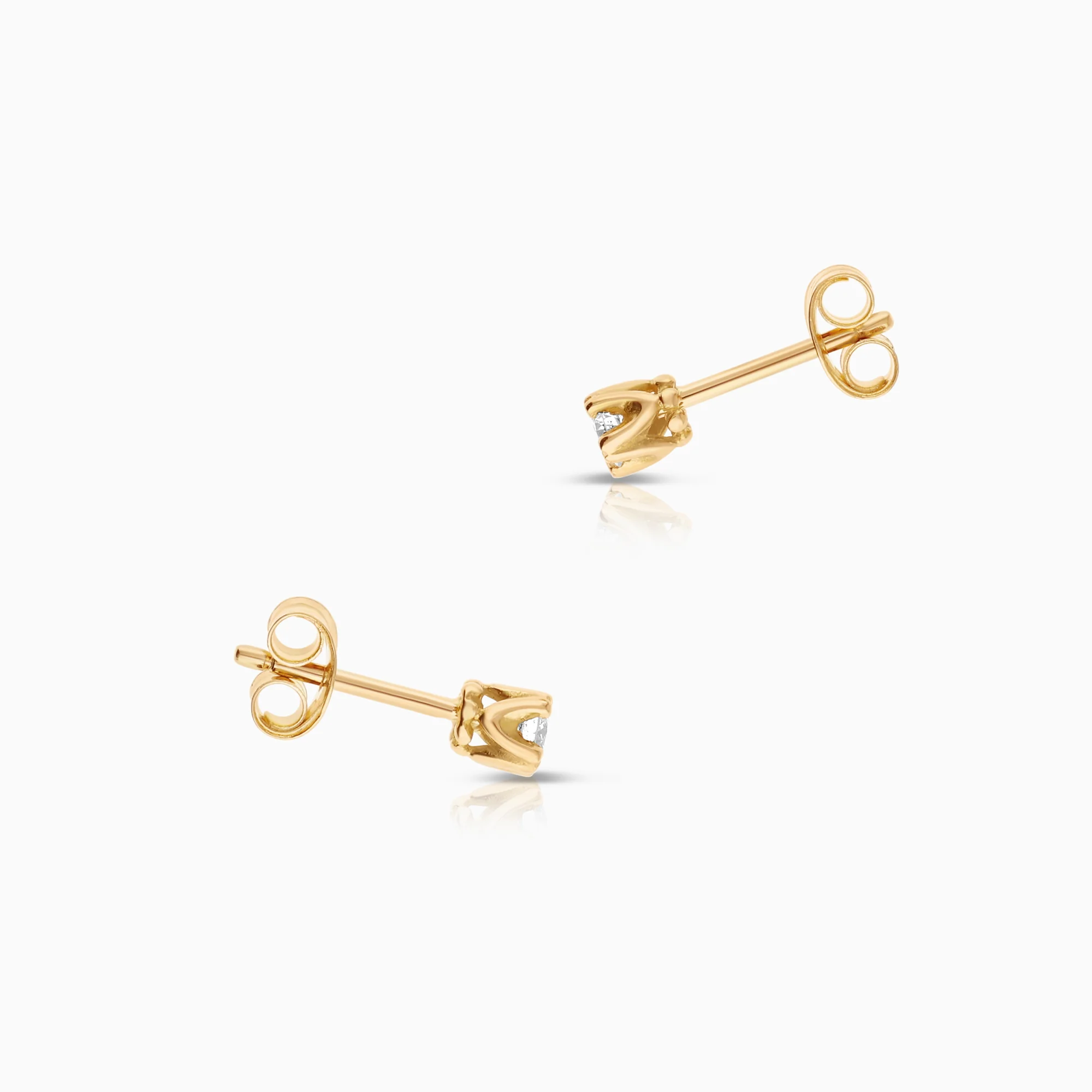 Solitaire earrings 0.10ct 18K gold - Image 2