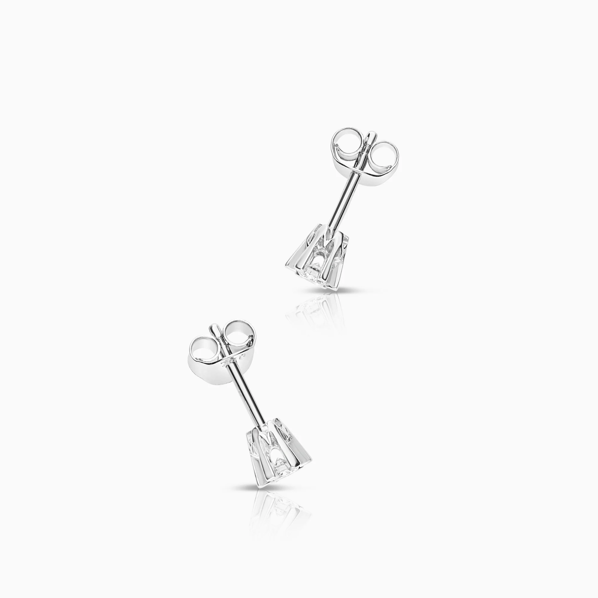 Solitaire Earrings 0.14ct 18K White Gold - Image 2