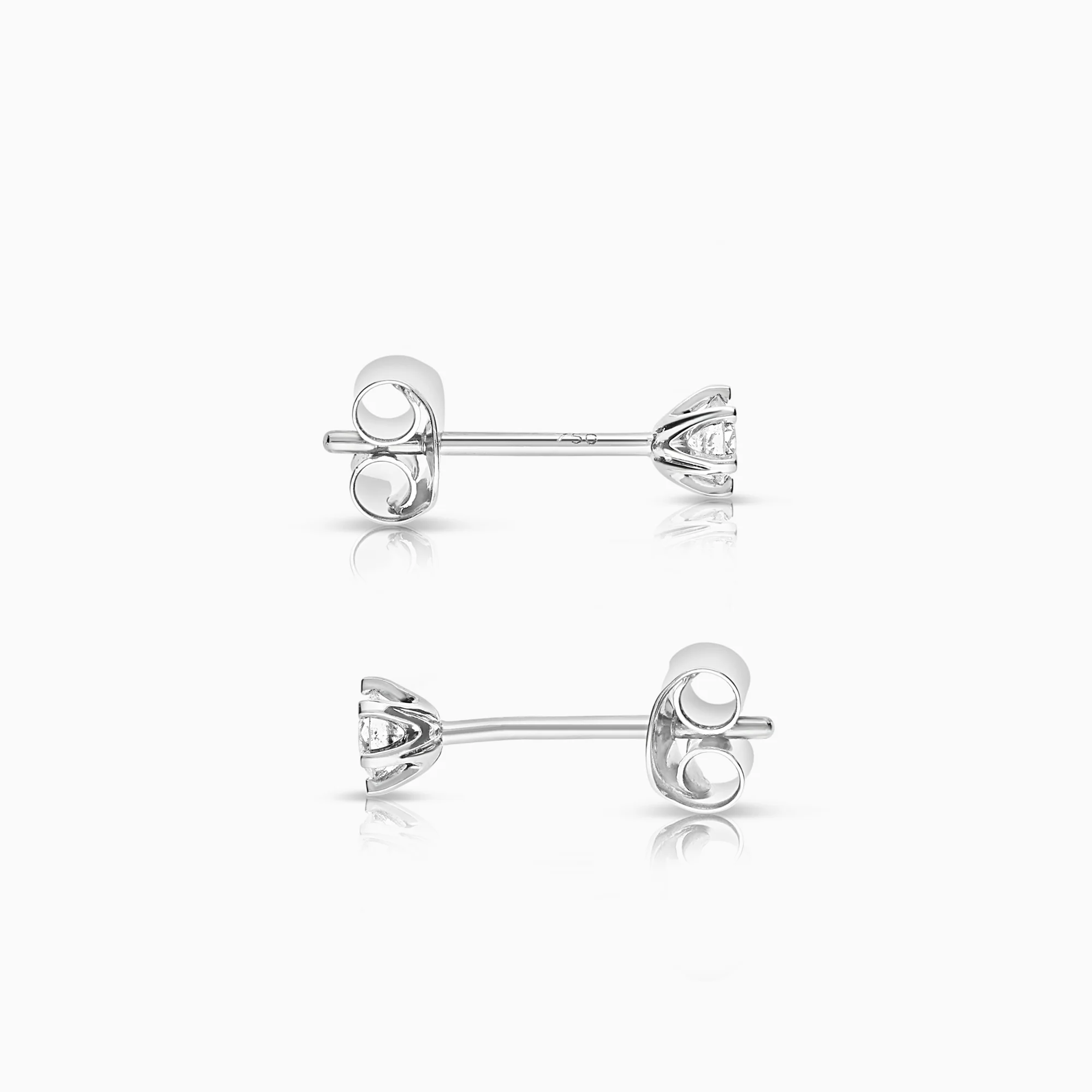 Solitaire earrings 0.20ct 18K white gold - Image 2