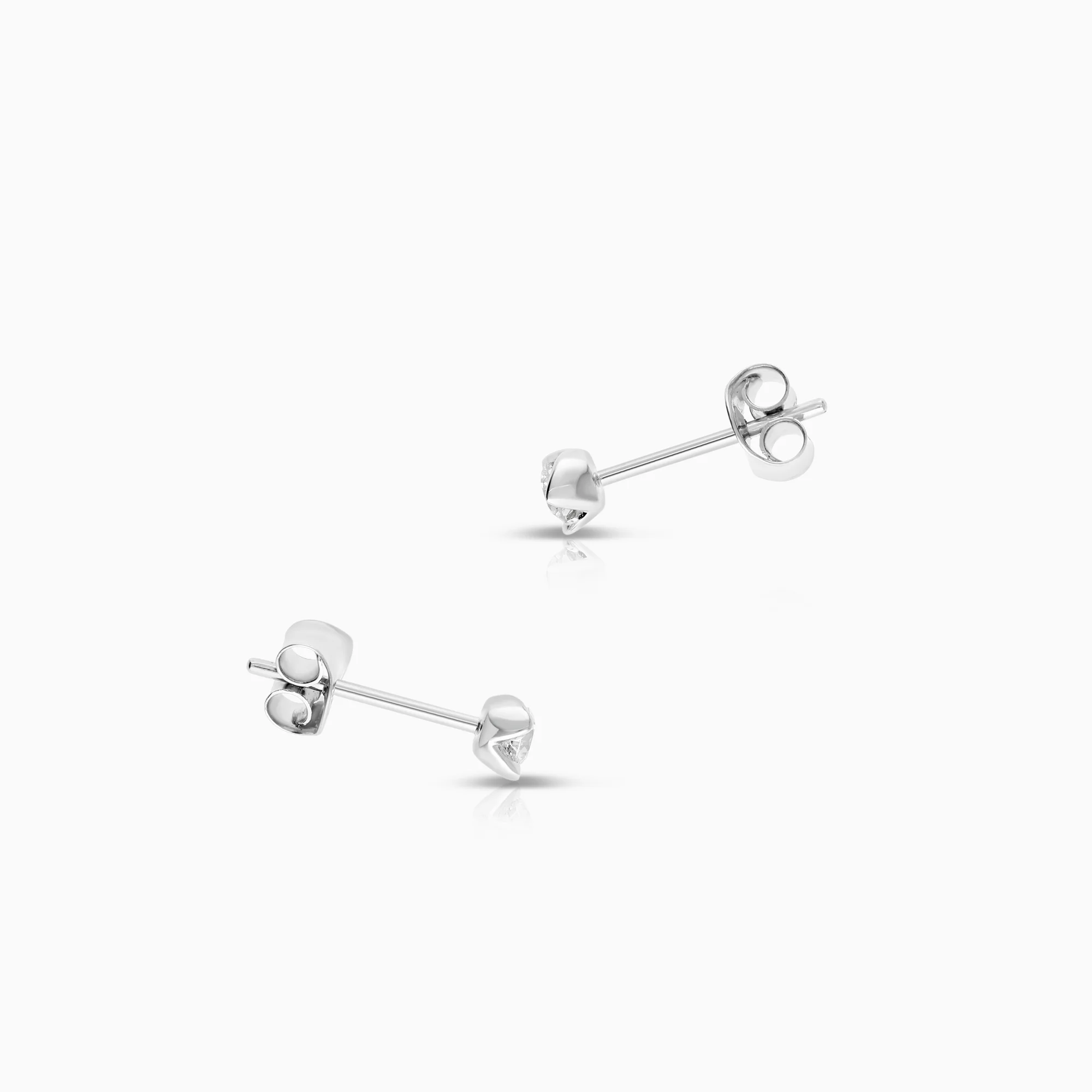 Solitaire earring 0.20ct 18K white gold - Image 2