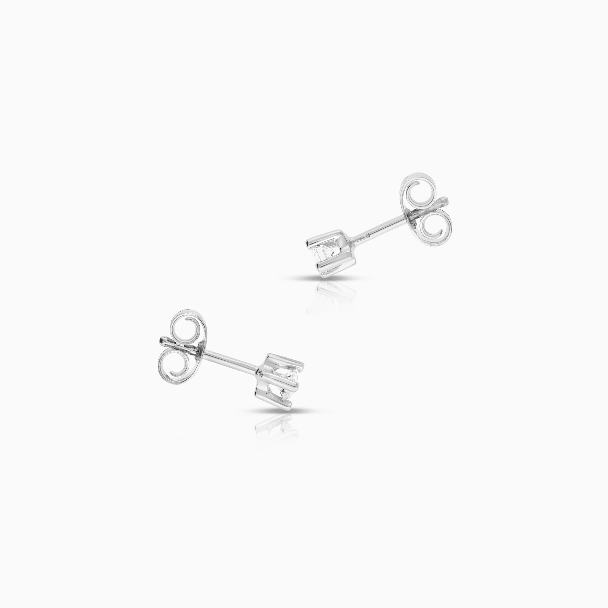 Solitaire earring 0.22ct 18K white gold - Image 2