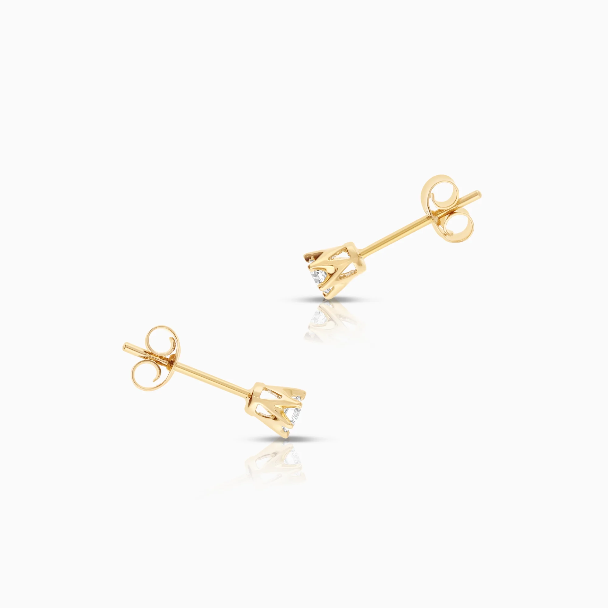 Solitaire earrings 0.25ct 18K gold - Image 2