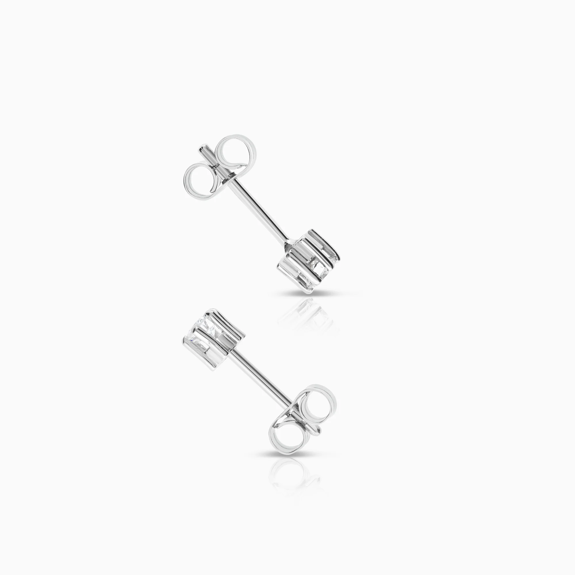 Solitaire earrings 0.28ct 18K white gold - Image 2