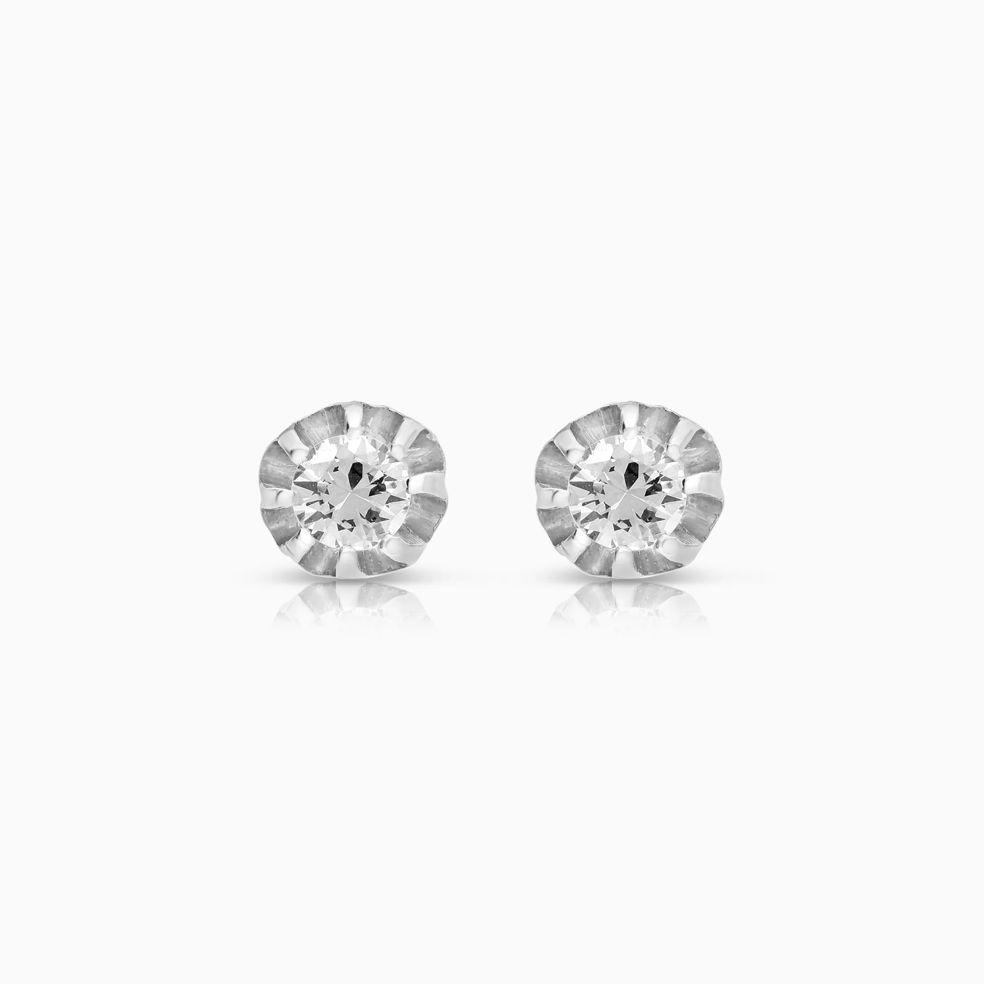 Solitaire earrings 0.30ct 18K white gold