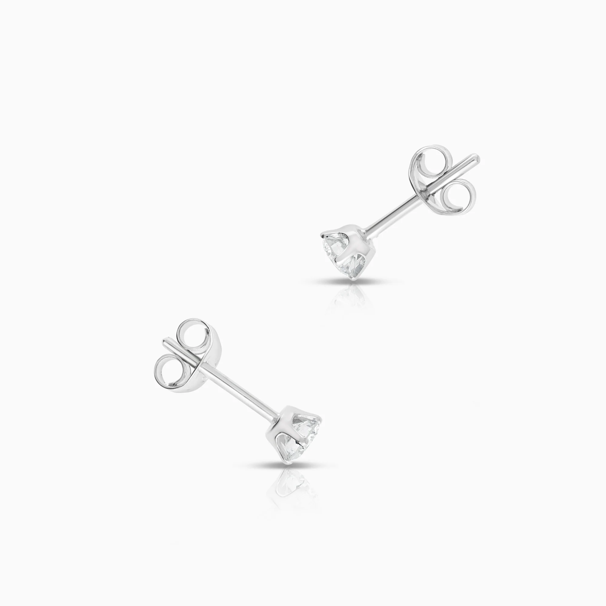 Solitaire earrings 0.38ct 18K white gold - Image 2