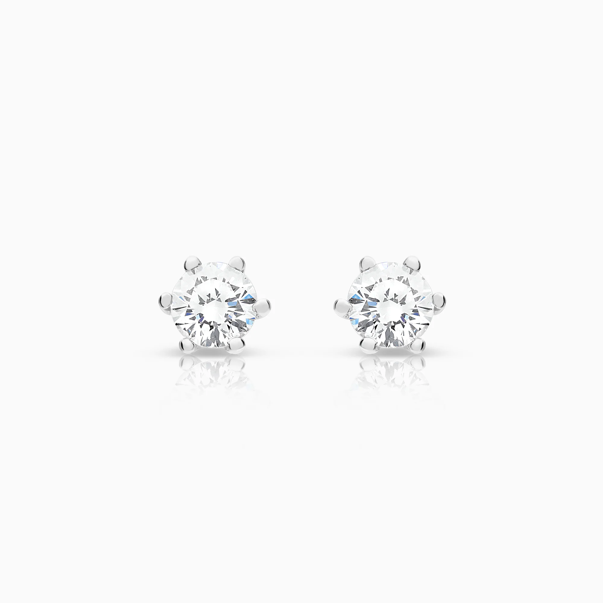 Solitaire earrings 0.40ct 18K white gold