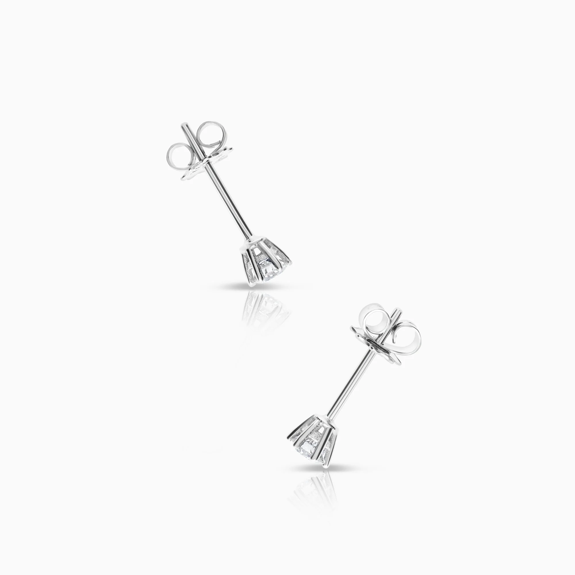 Solitaire earrings 0.40ct 18K white gold - Image 2