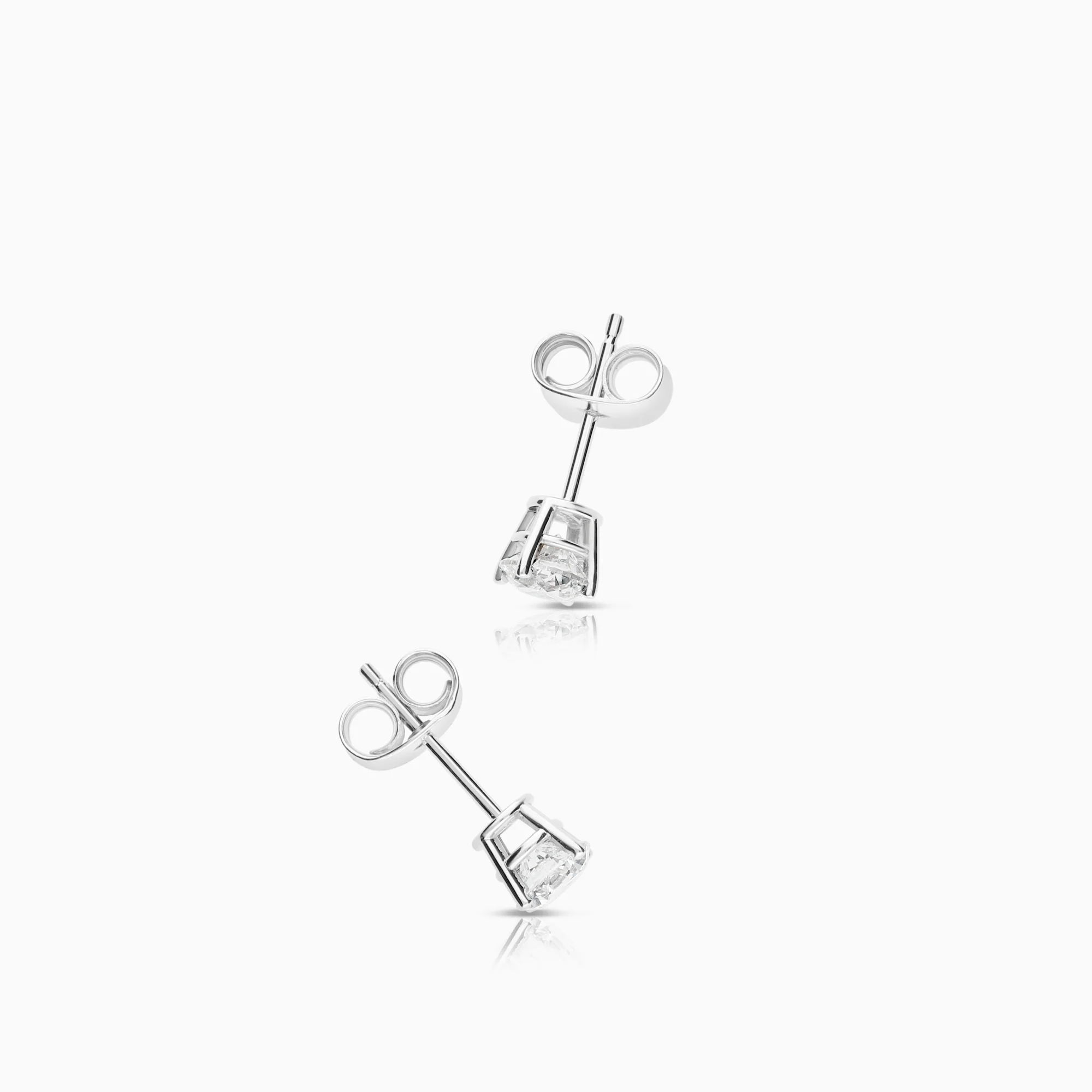 Solitaire earrings 0.70ct 14K - Image 2