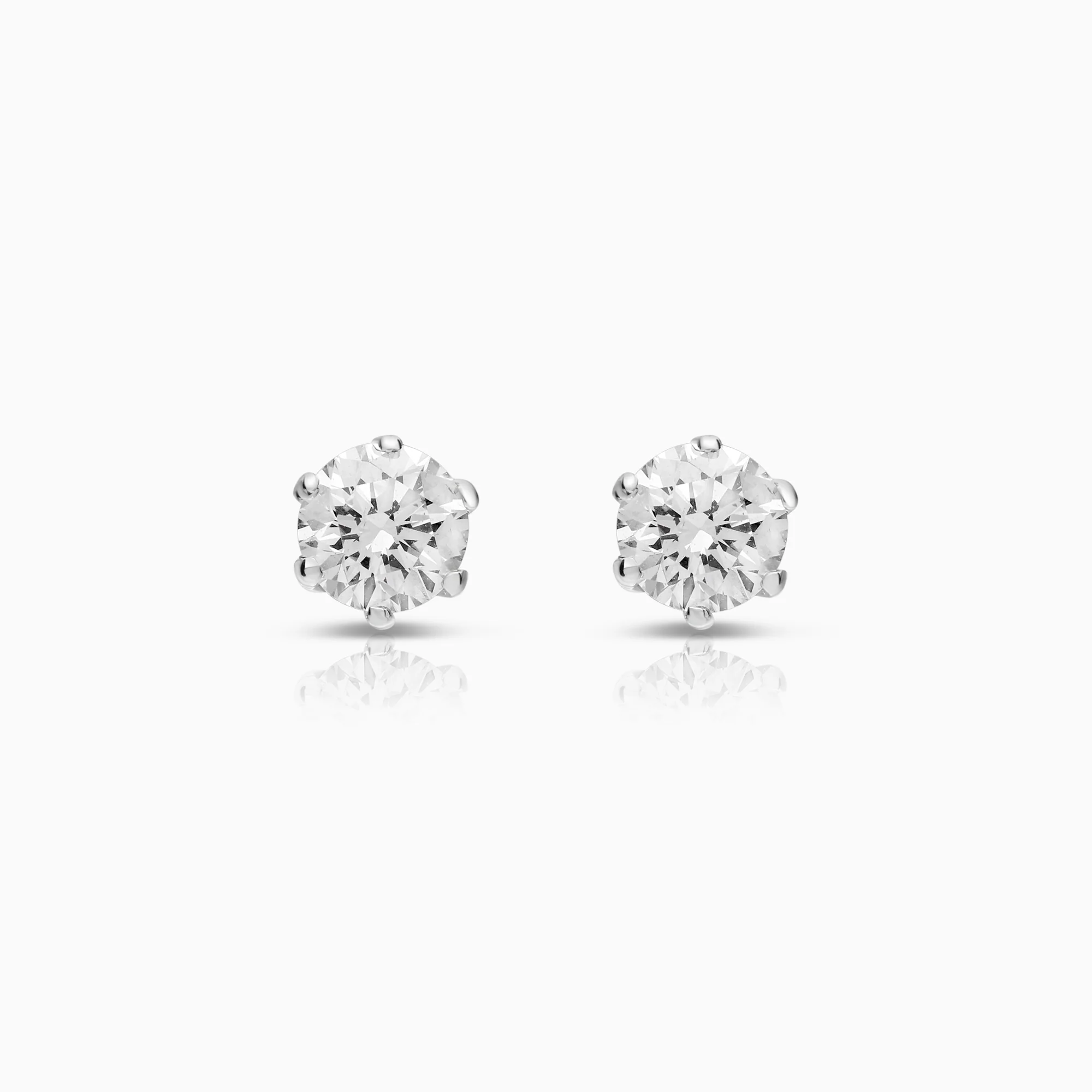 Solitaire earring 0.70ct 14K white gold