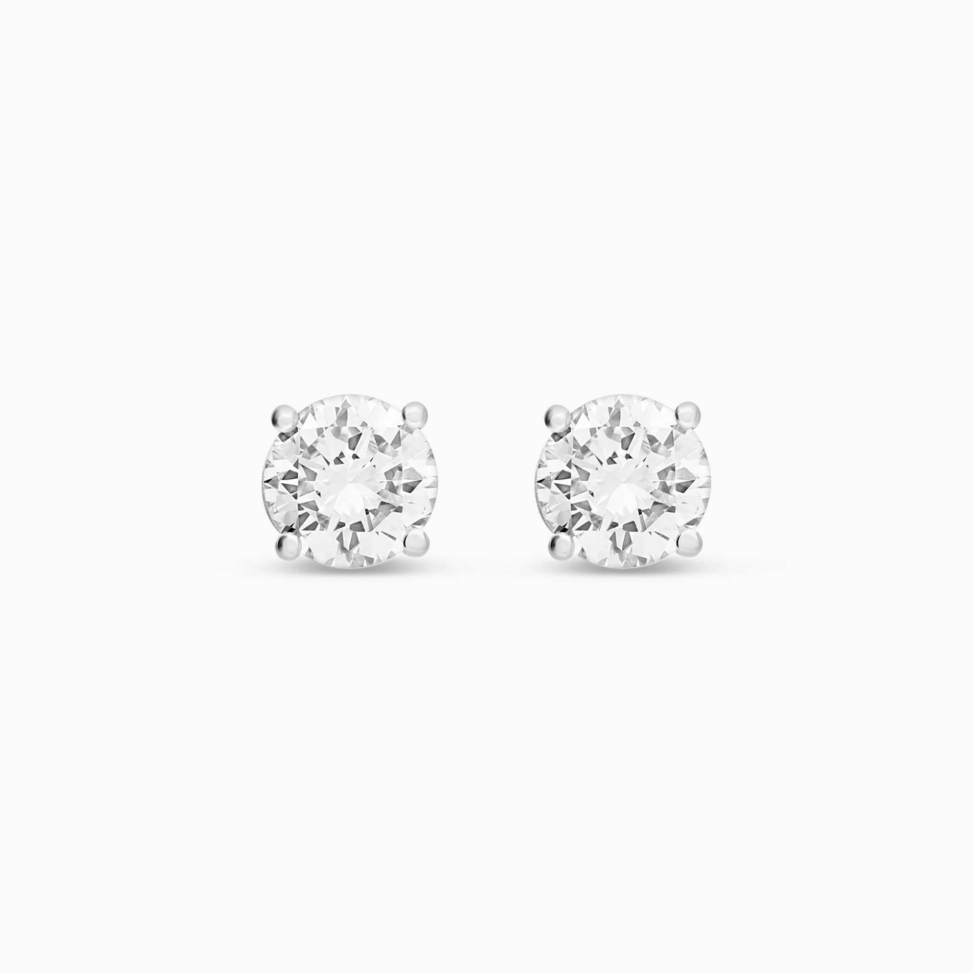 Solitaire earrings 1.05ct 18K white gold