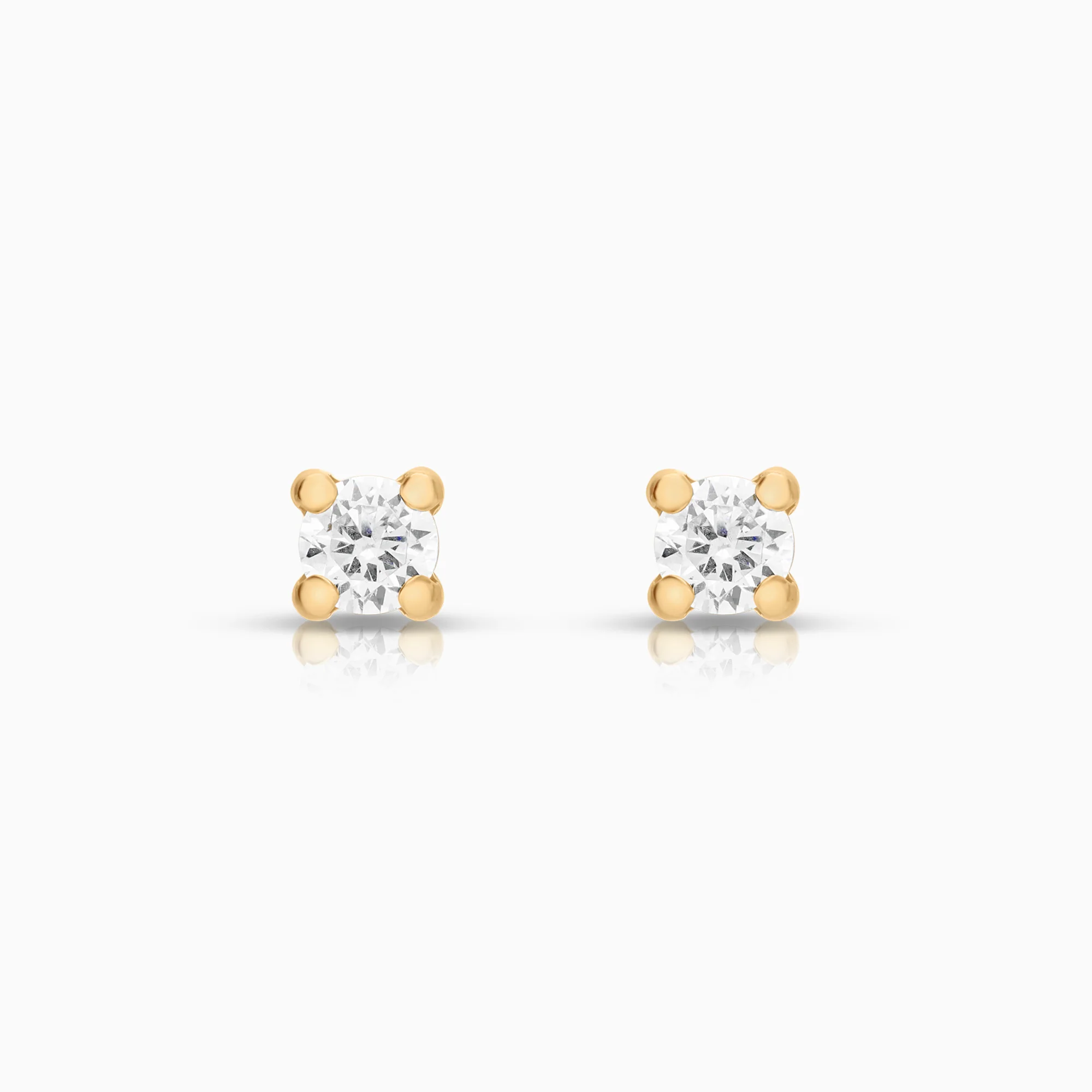 Solitaire earrings cubic zirconia 0.71g 18K gold