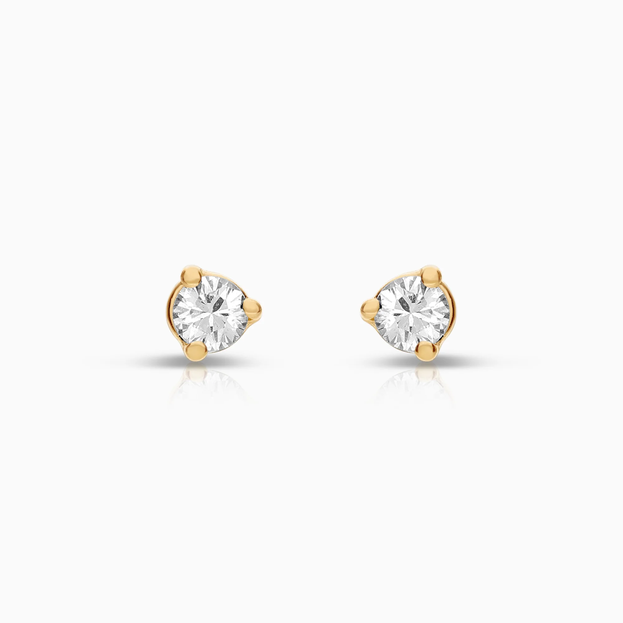 Solitaire earrings 0.08ct 18K gold