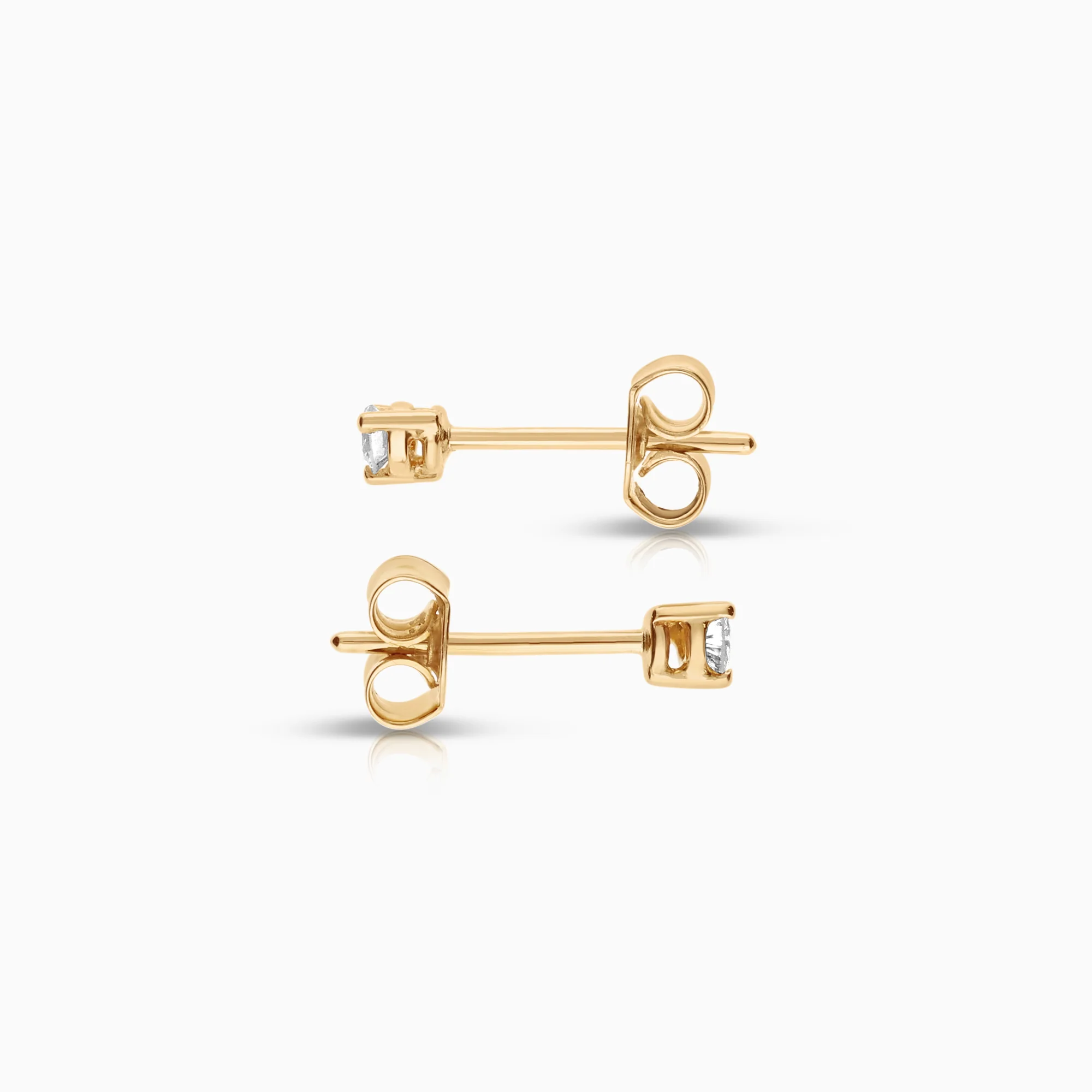 Solitaire earrings 0.08ct 18K gold - Image 2