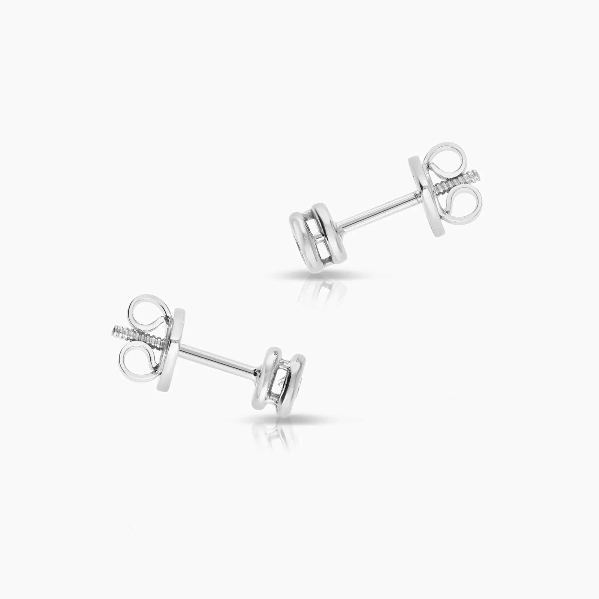 Solitaire earrings 0.20ct 14K white gold - Image 2