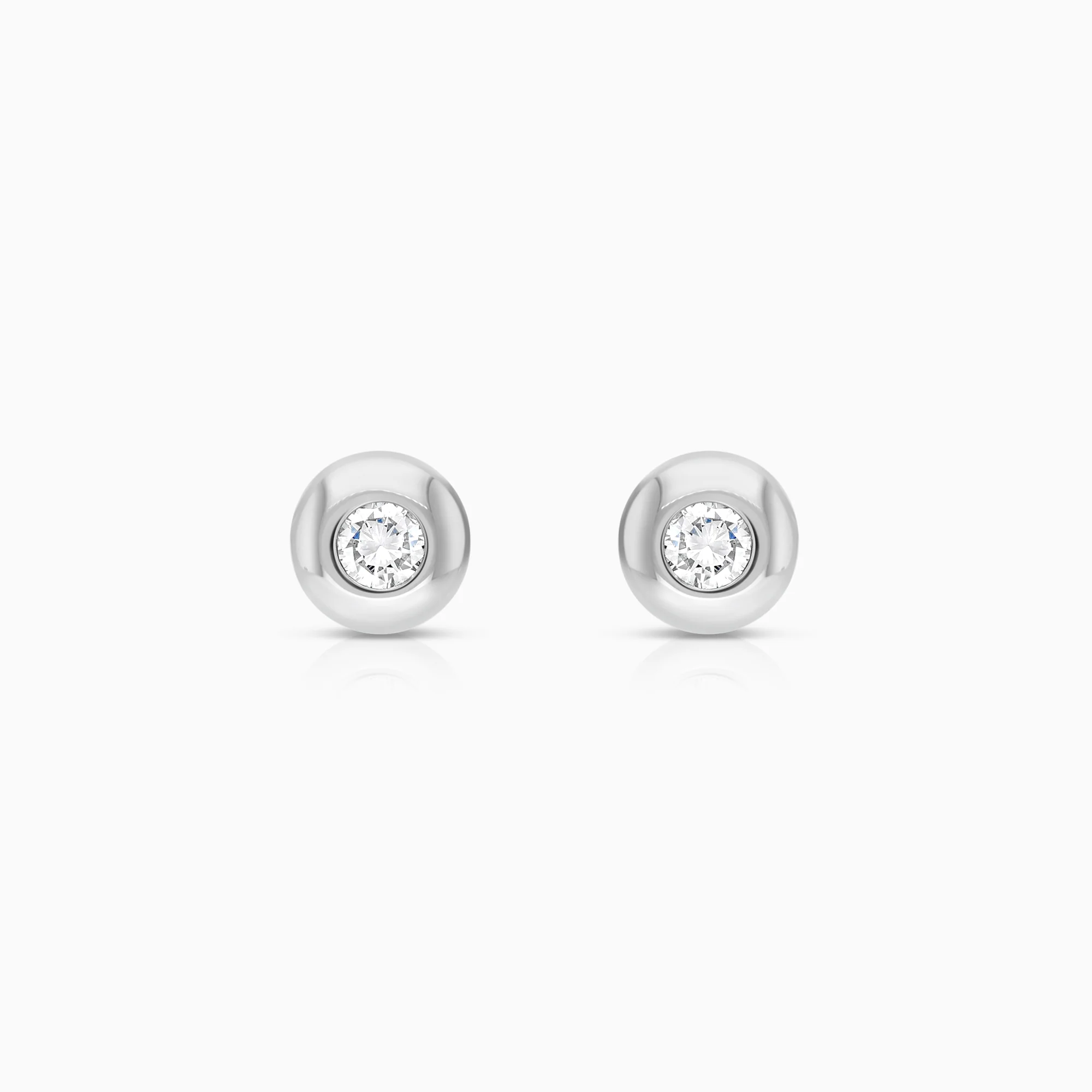 Solitaire earrings 0.20ct 18K white gold