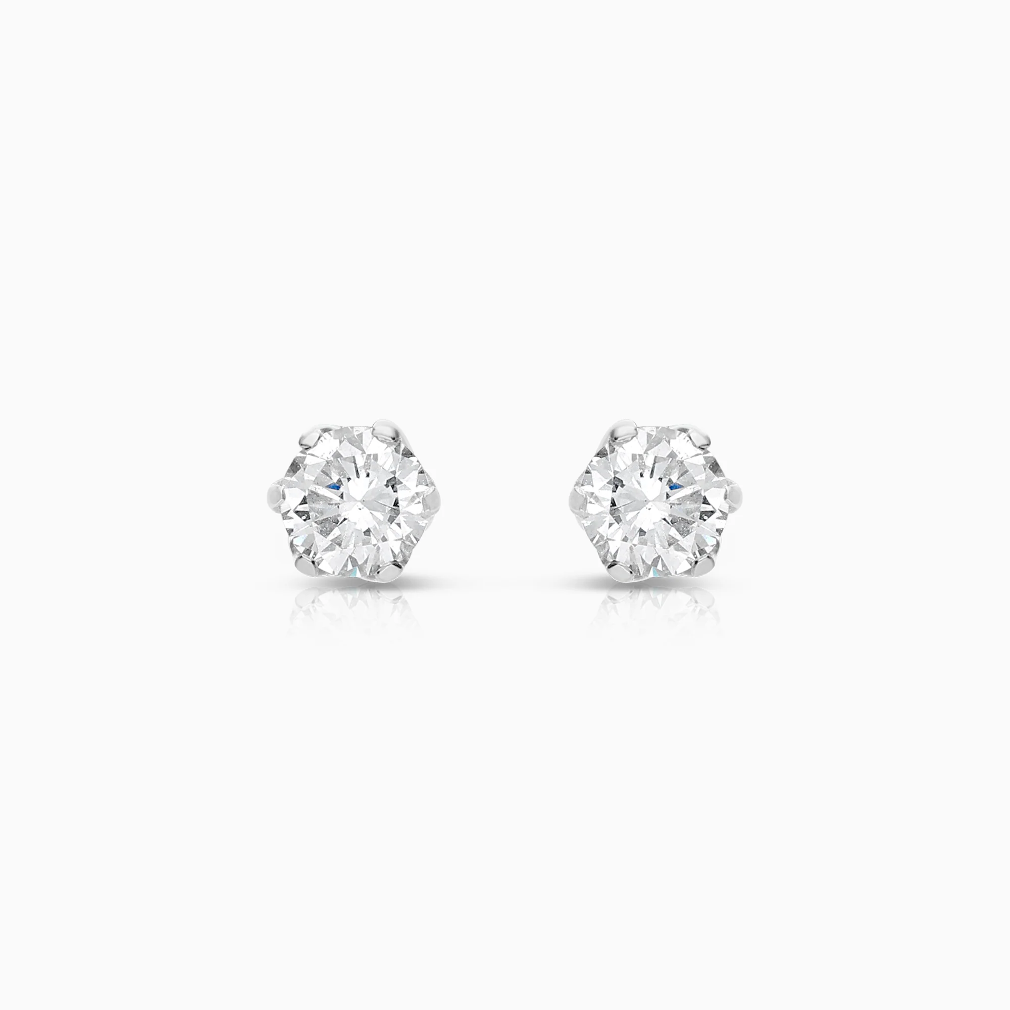 Solitaire earrings 0.34ct 18K white gold