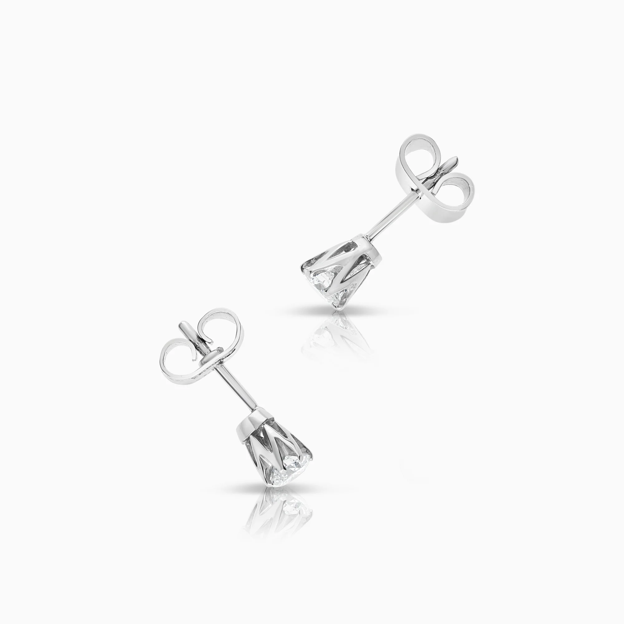 Solitaire earrings 0.34ct 18K white gold - Image 2