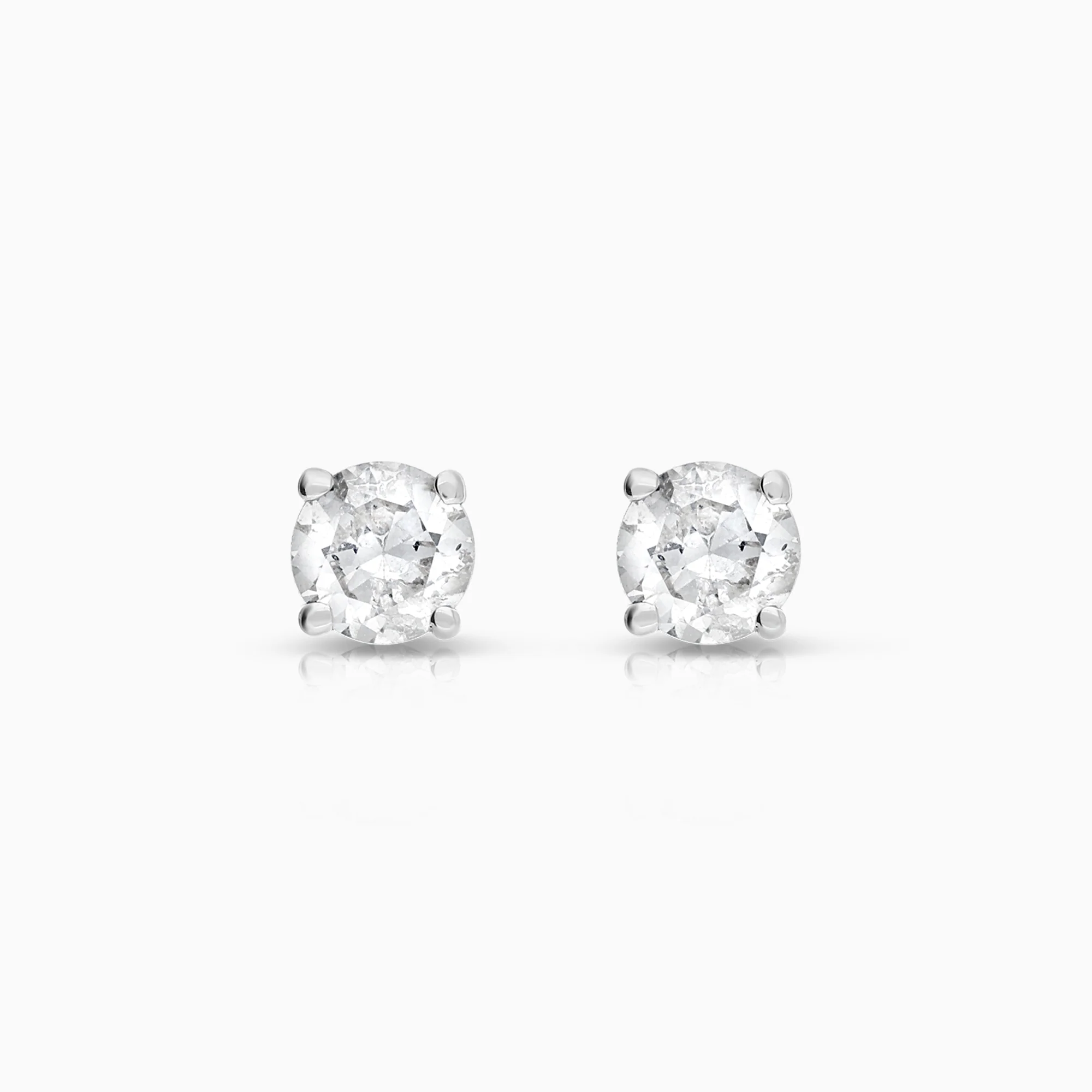 Solitaire earrings 0.70ct 14K white gold