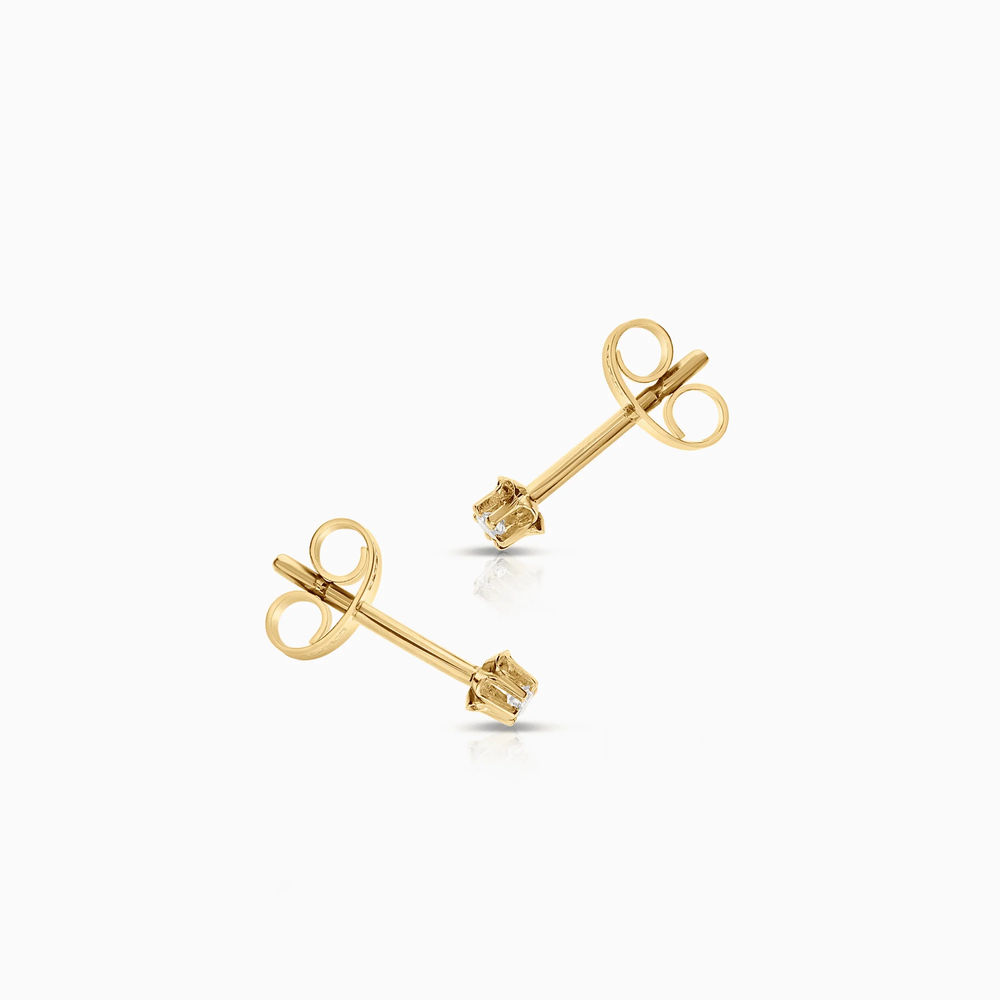 Solitaire earrings 0.04ct 18K gold - Image 2