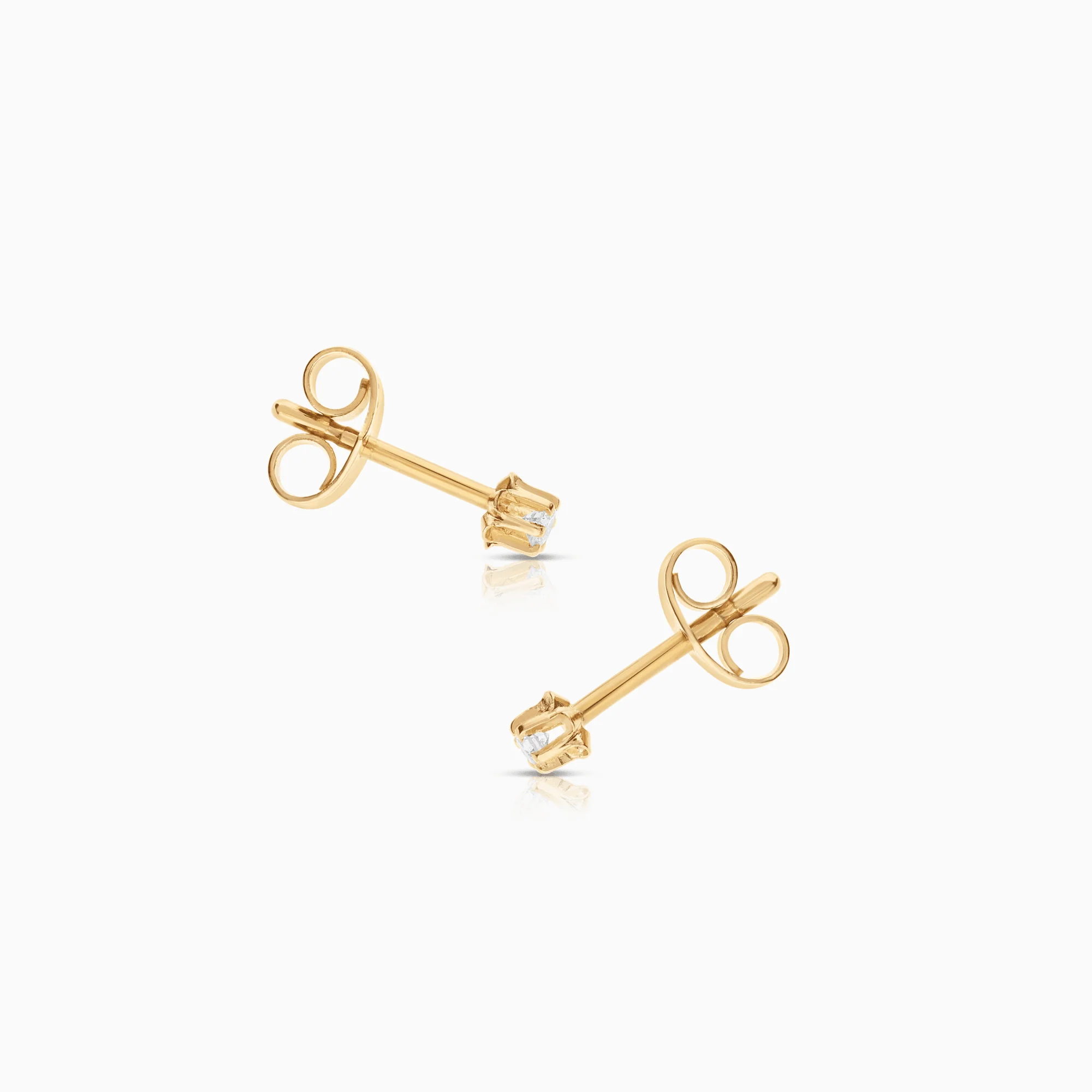 Solitaire earrings 0.06ct 18K gold - Image 2