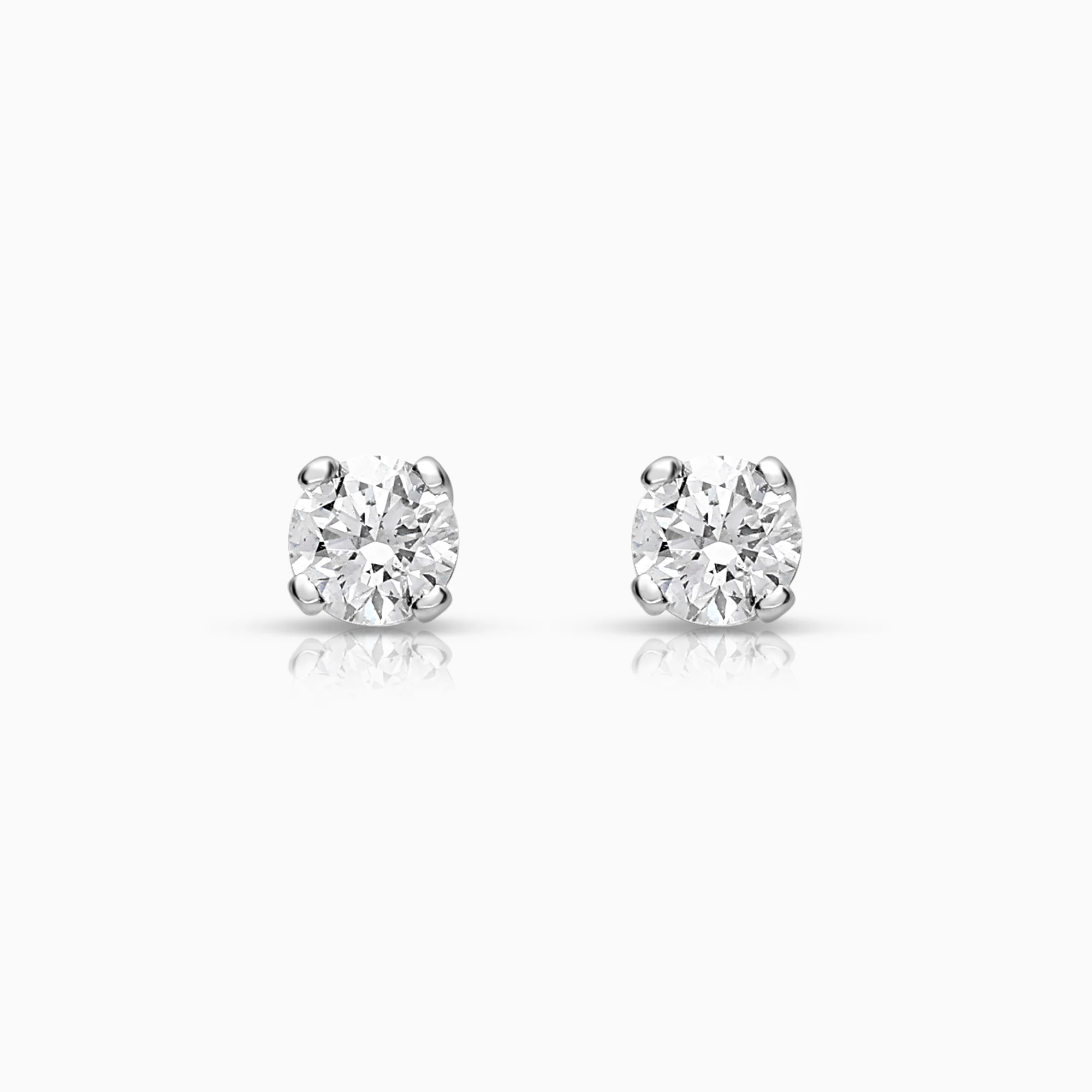 Solitaire earrings 0.25ct 18K white gold