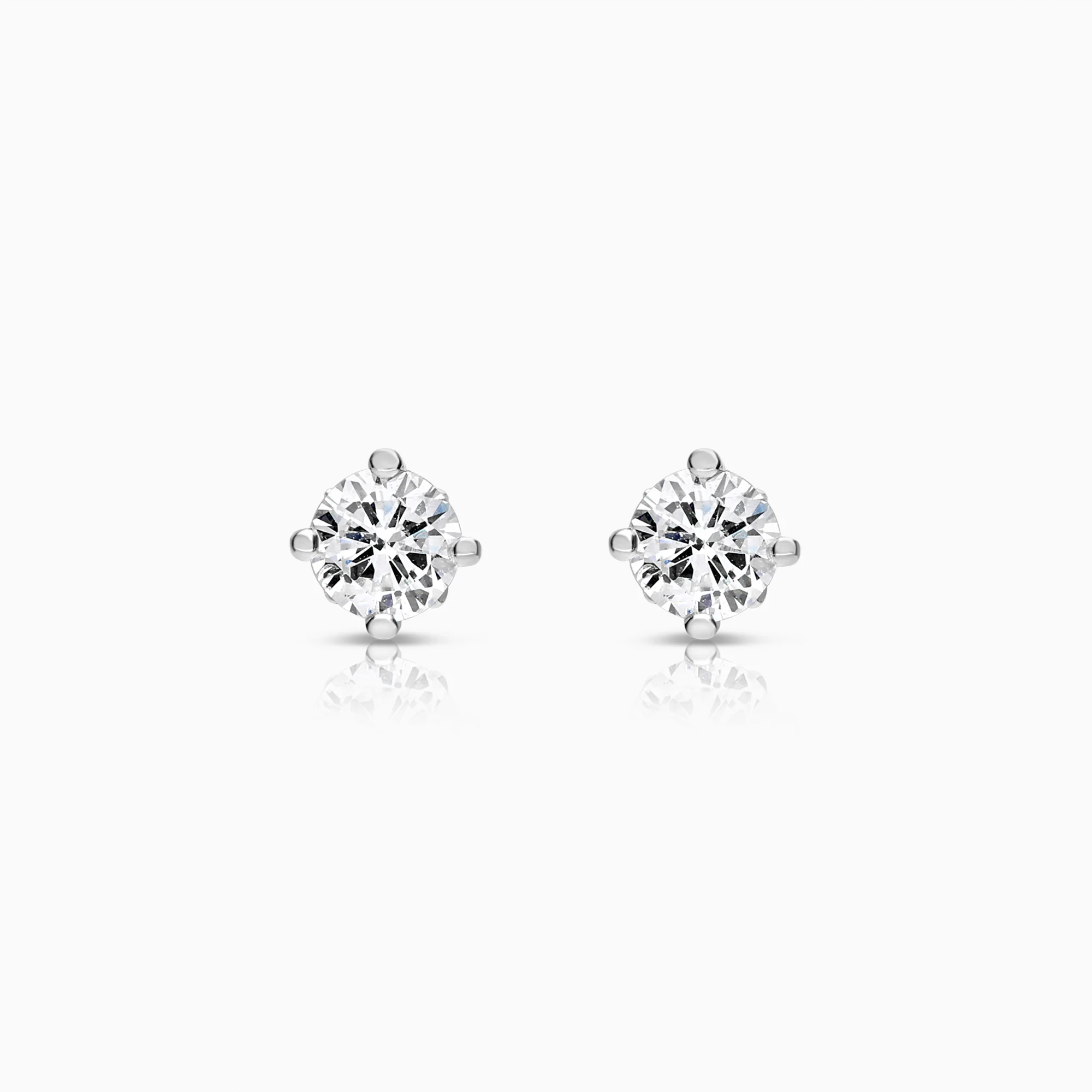 Solitaire earrings 0.36ct 18K white gold