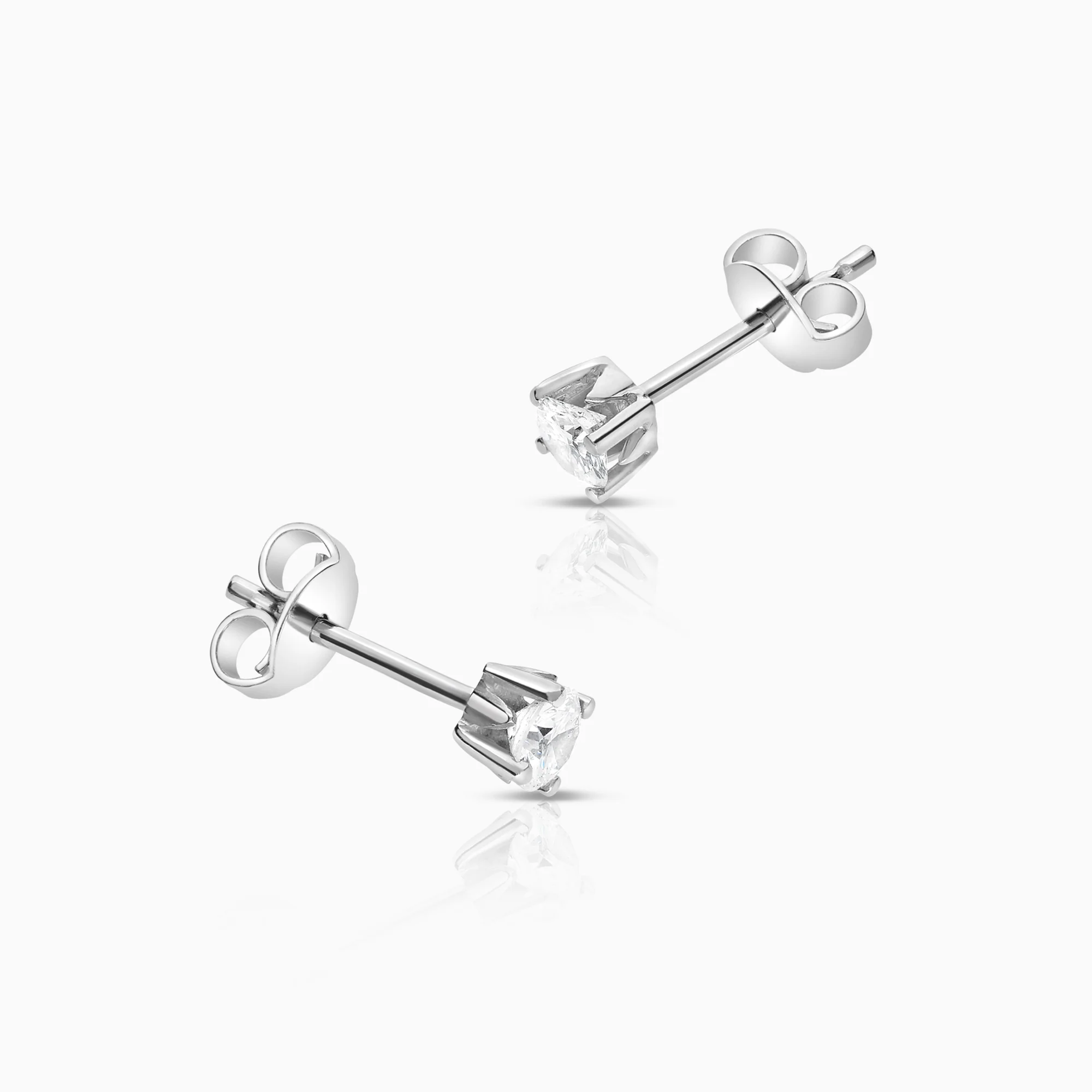 Solitaire earrings 0.36ct 18K white gold - Image 2