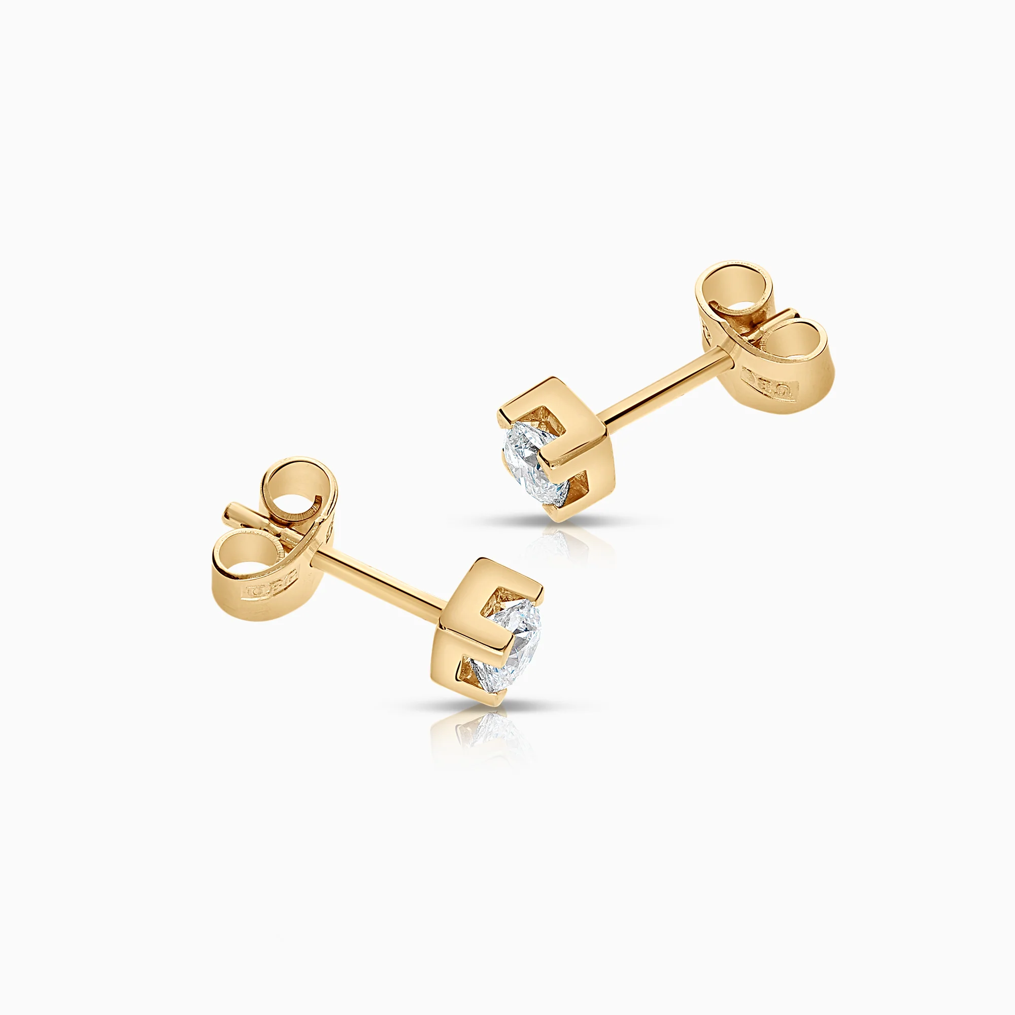 Solitaire earrings 0.44ct 18K gold - Image 2