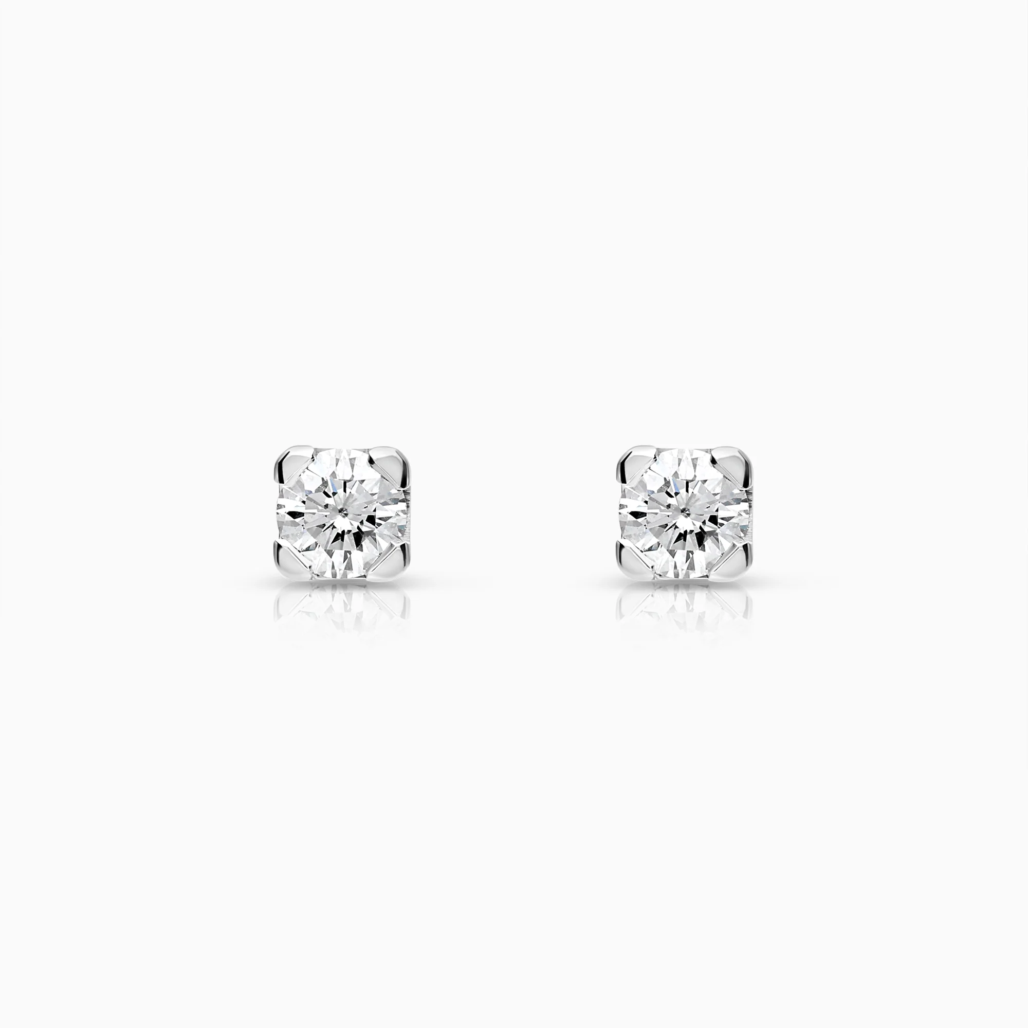 Solitaire earrings 0.60ct 18K white gold