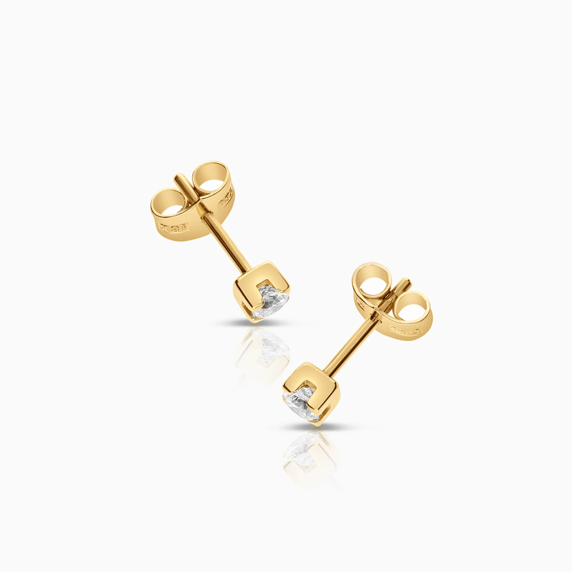 Solitaire earrings 0.80ct 18K gold - Image 2