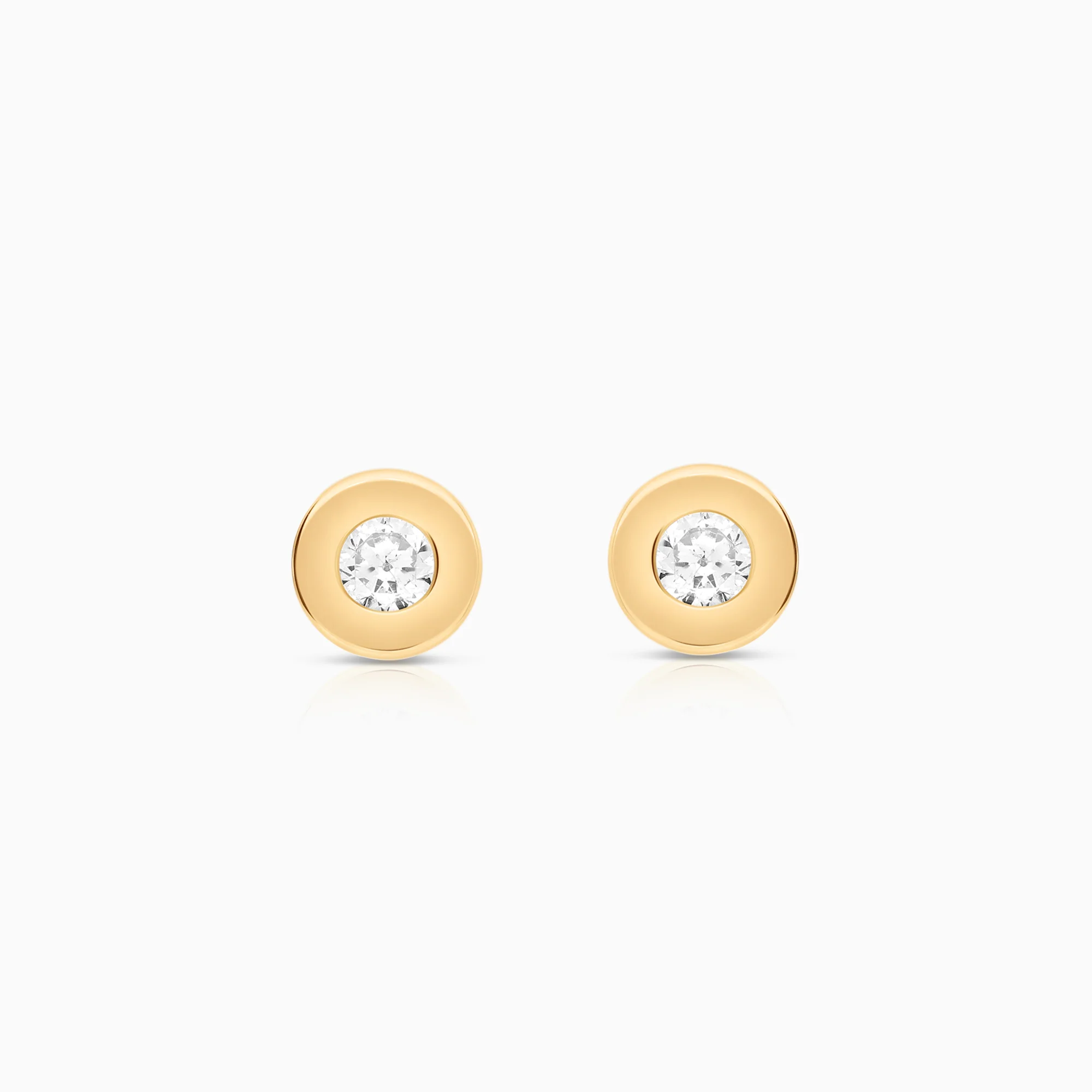 Solitaire earrings cubic zirconia 0.47g 18K gold