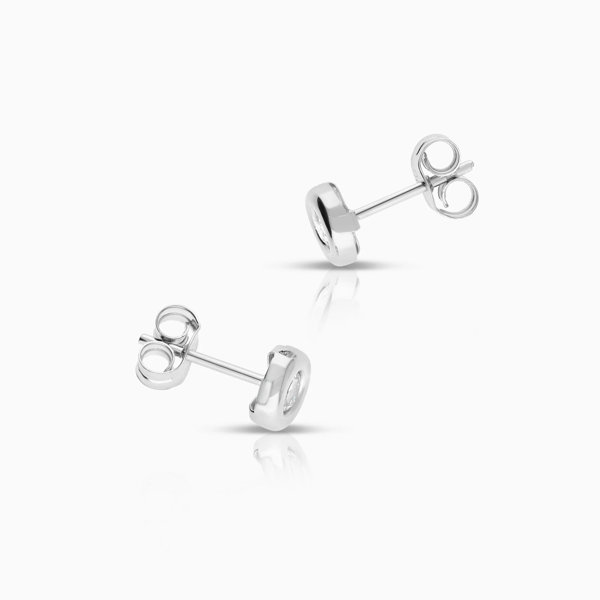 Solitaire earrings cubic zirconia 0.60g 18K white gold - Image 2