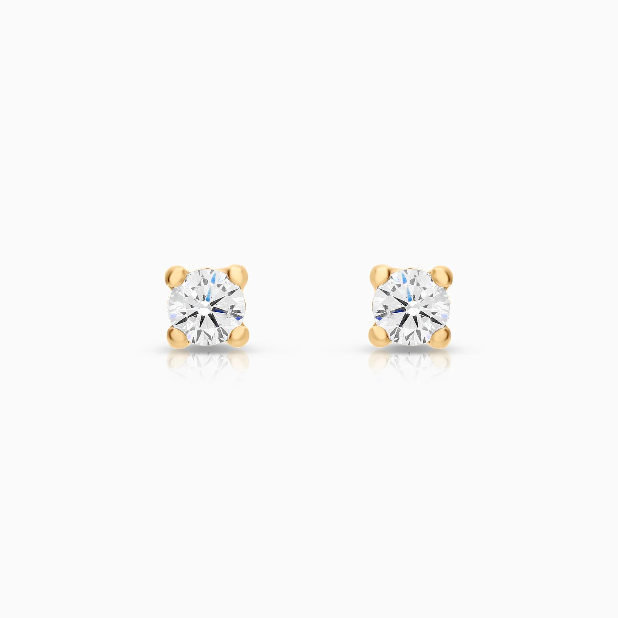 Solitaire earrings Cubic Zirconia 0.62g 18K gold