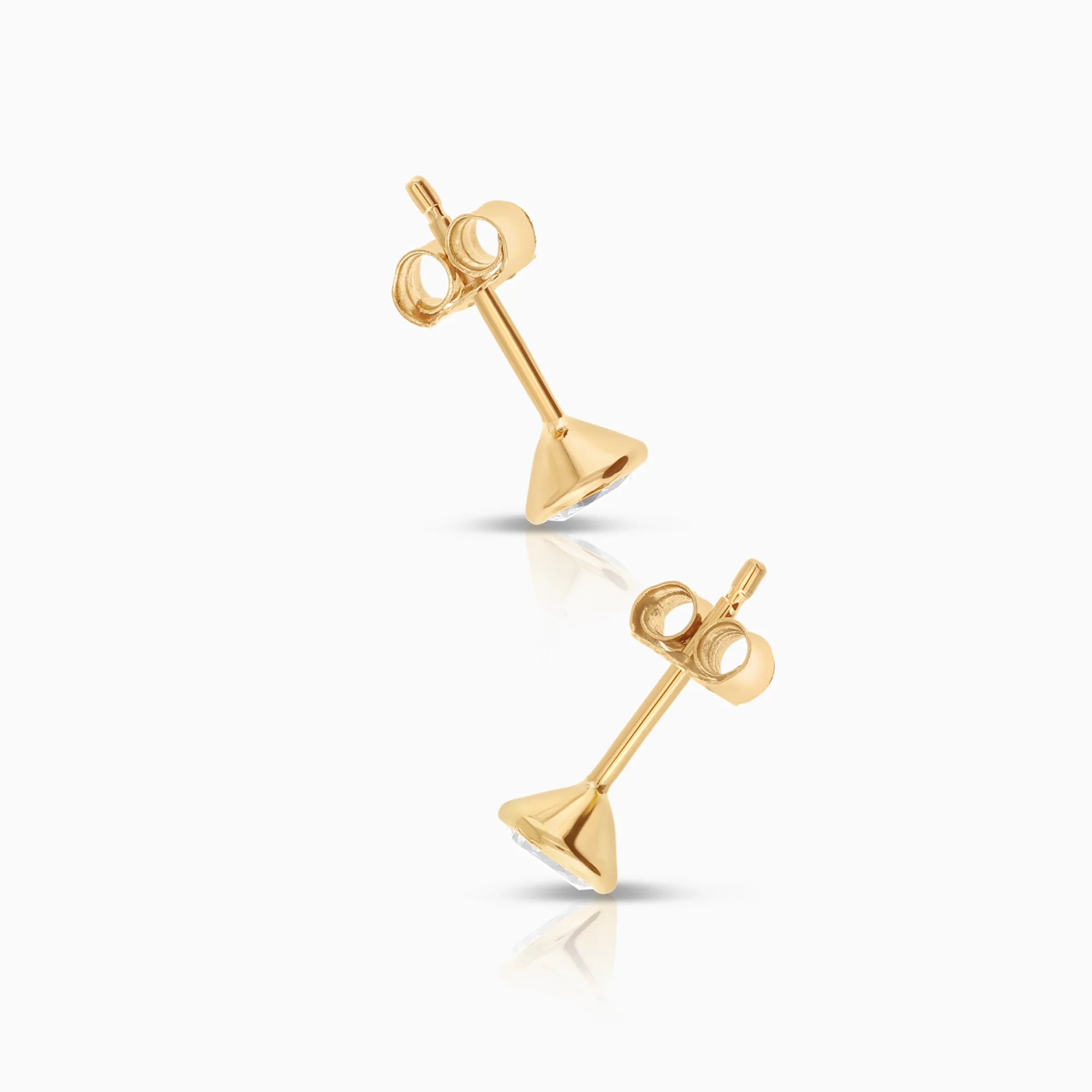 Solitaire earrings Cubic Zirconia 0.65g 18K gold - Image 2