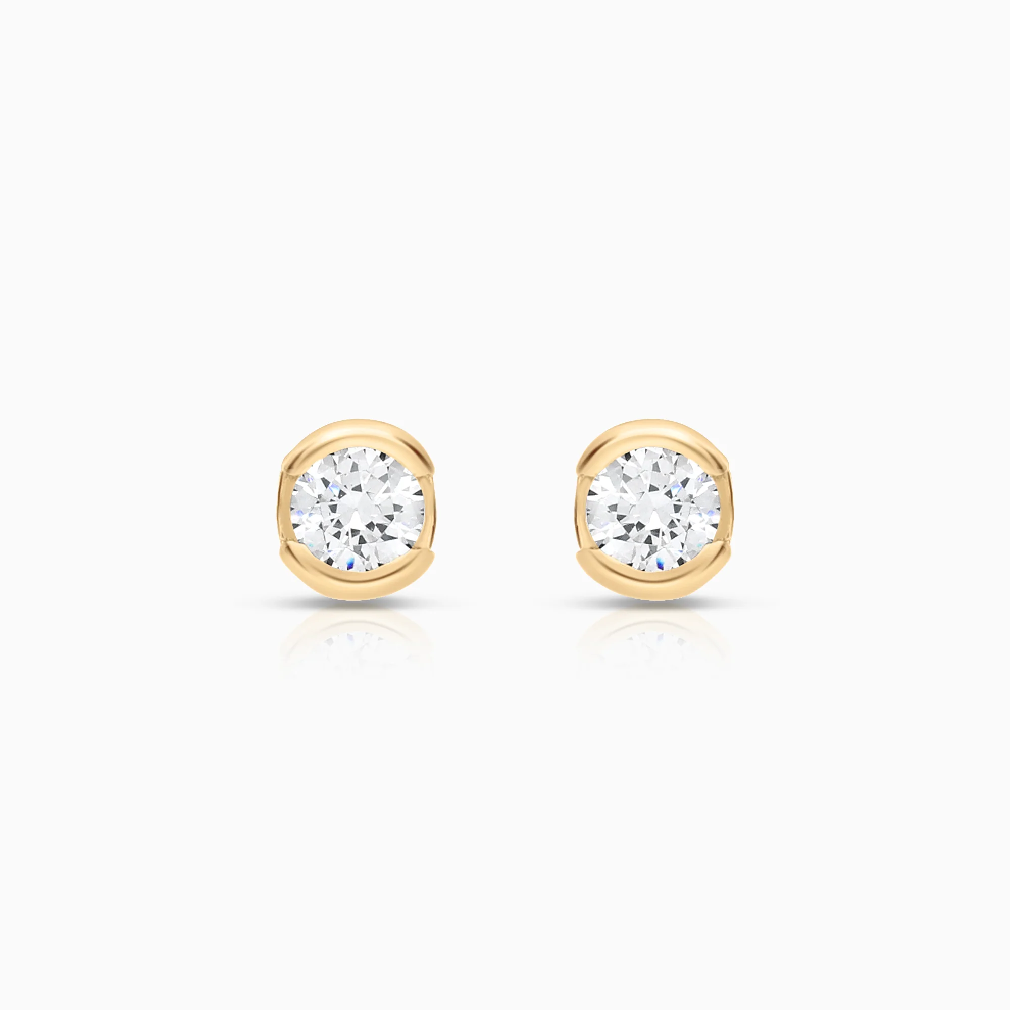 Solitaire earrings cubic zirconia 0.91g 18K gold