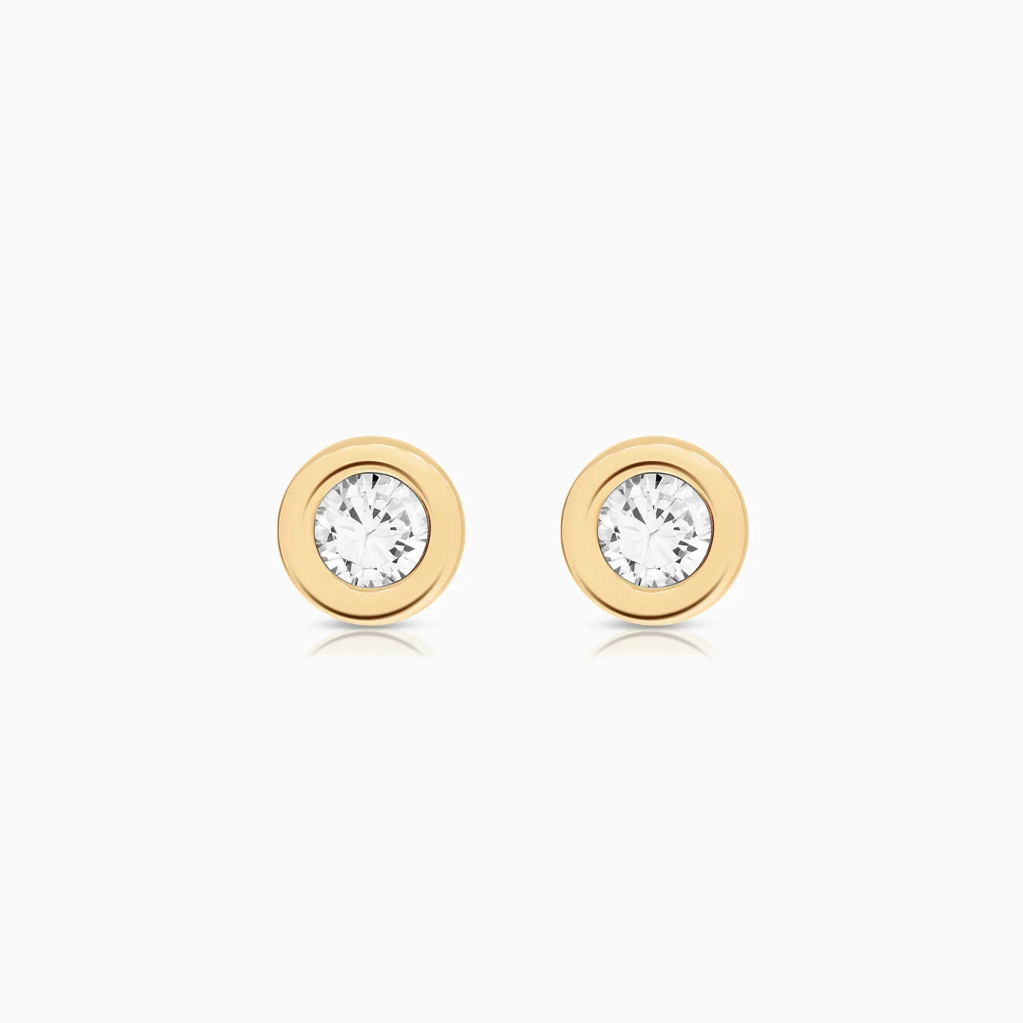 Solitaire earrings cubic zirconia 0.98g 18K gold
