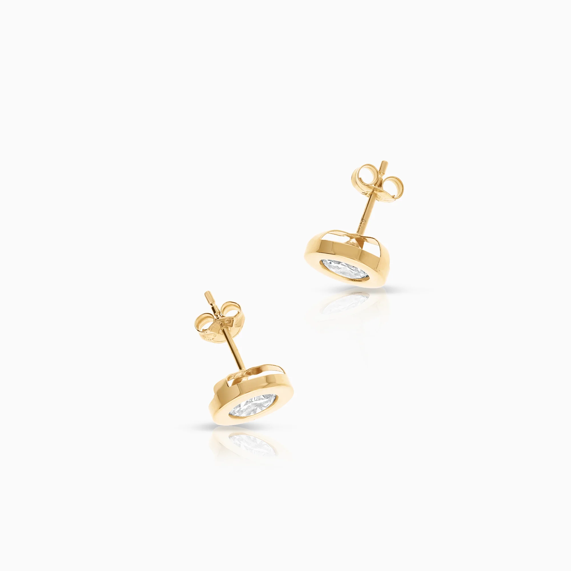 Solitaire earrings cubic zirconia 0.98g 18K gold - Image 2