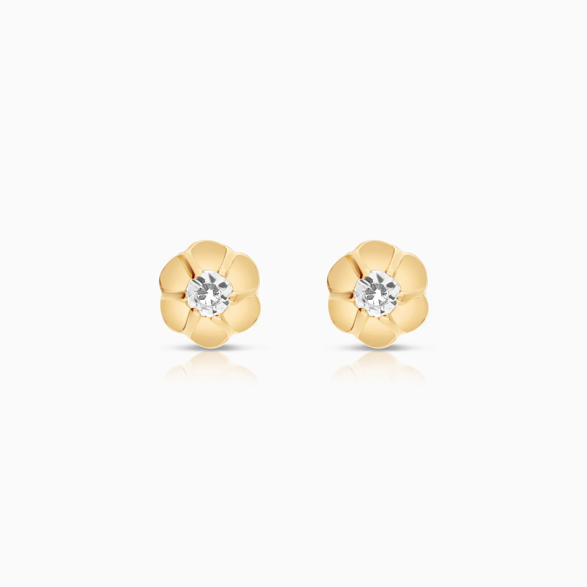 Solitaire earrings cubic zirconia 1.16g 18K gold