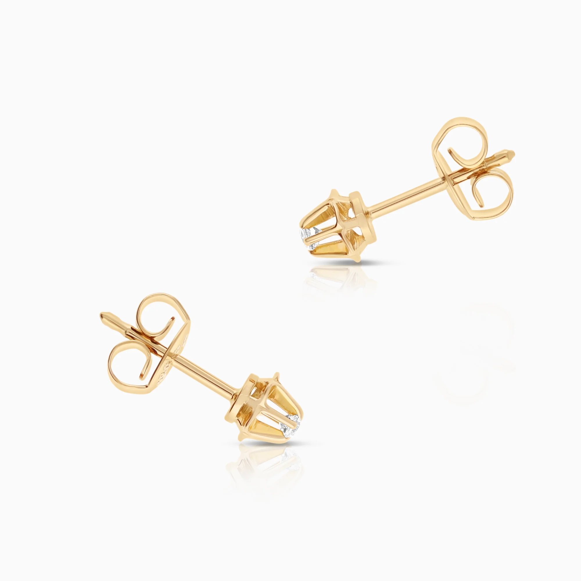 Solitaire earrings cubic zirconia 1.16g 18K gold - Image 2
