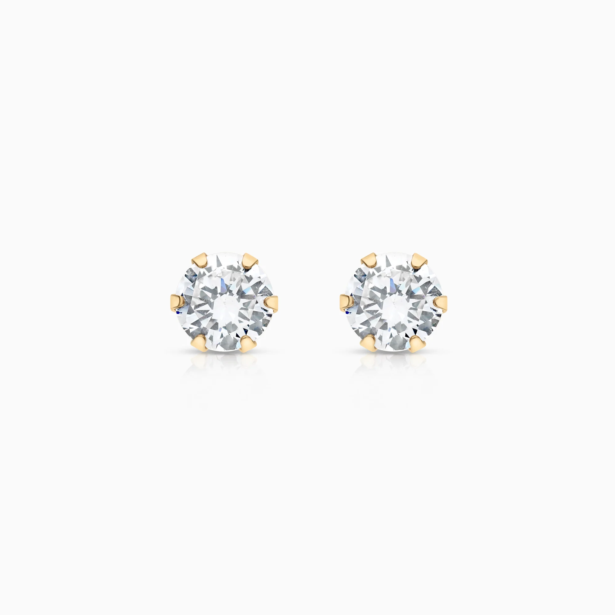 Solitaire earrings cubic zirconia 1.16g 18K gold