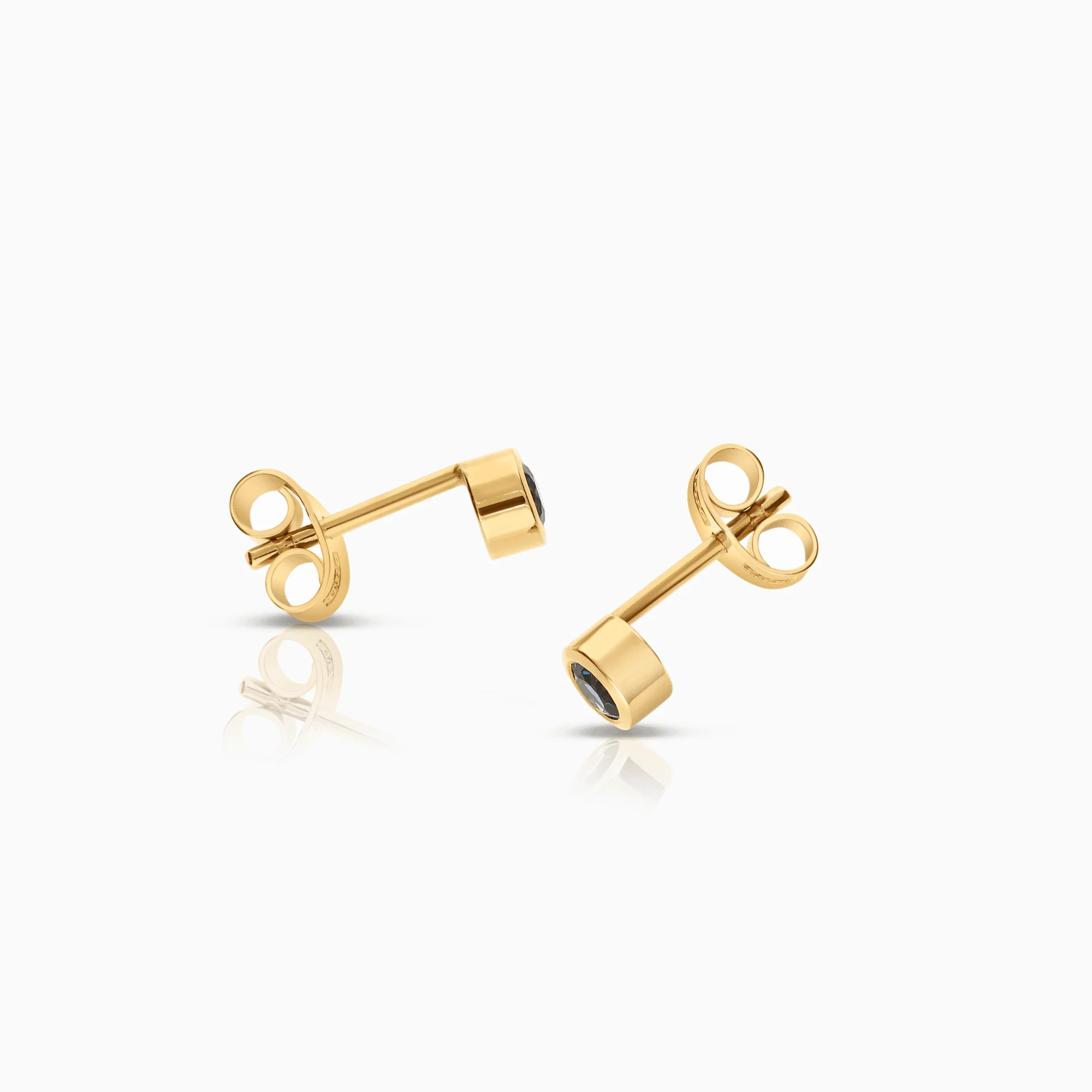 Sapphire solitaire earrings 0.24ct 18K gold - Image 2