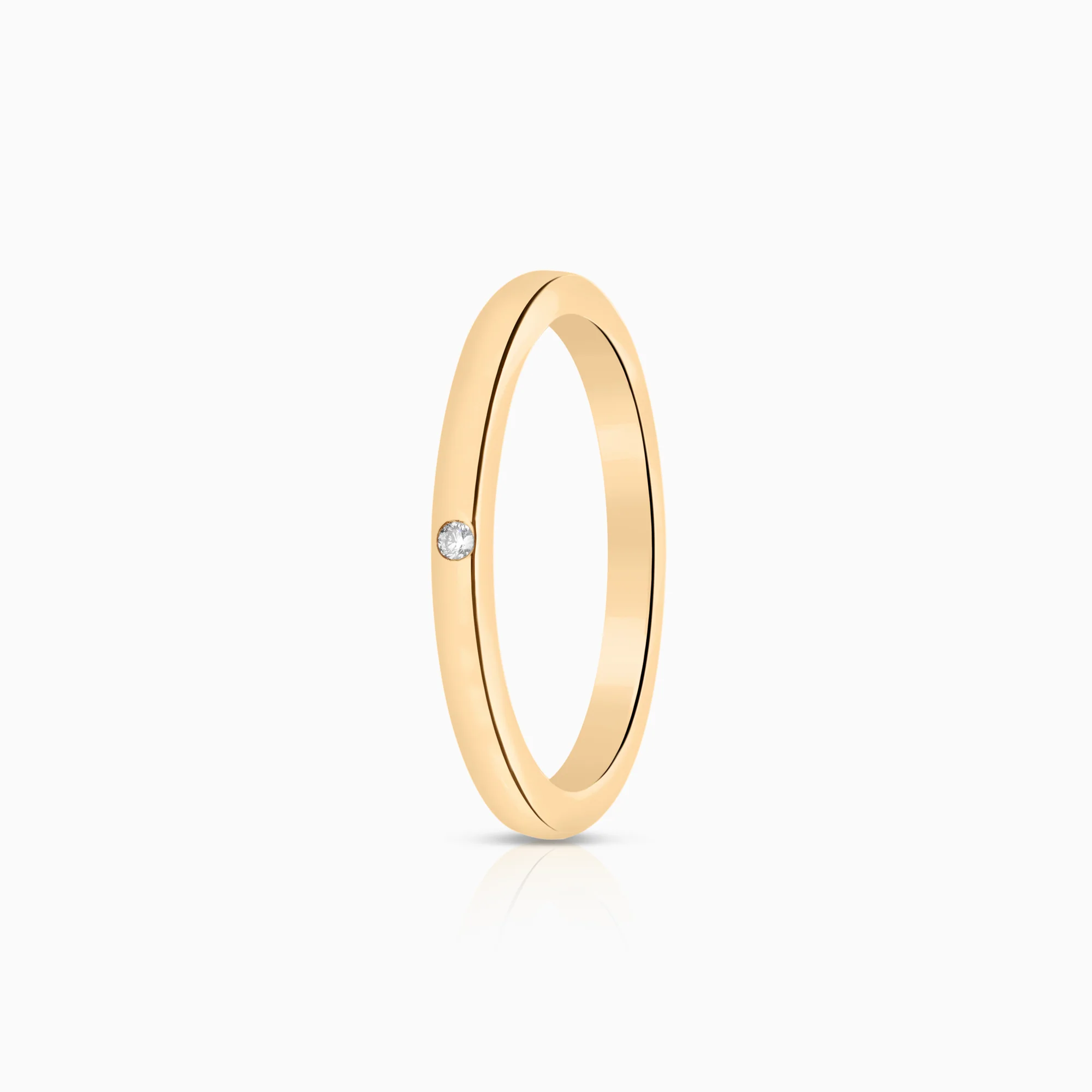 Solitaire ring 0.01ct 9K gold