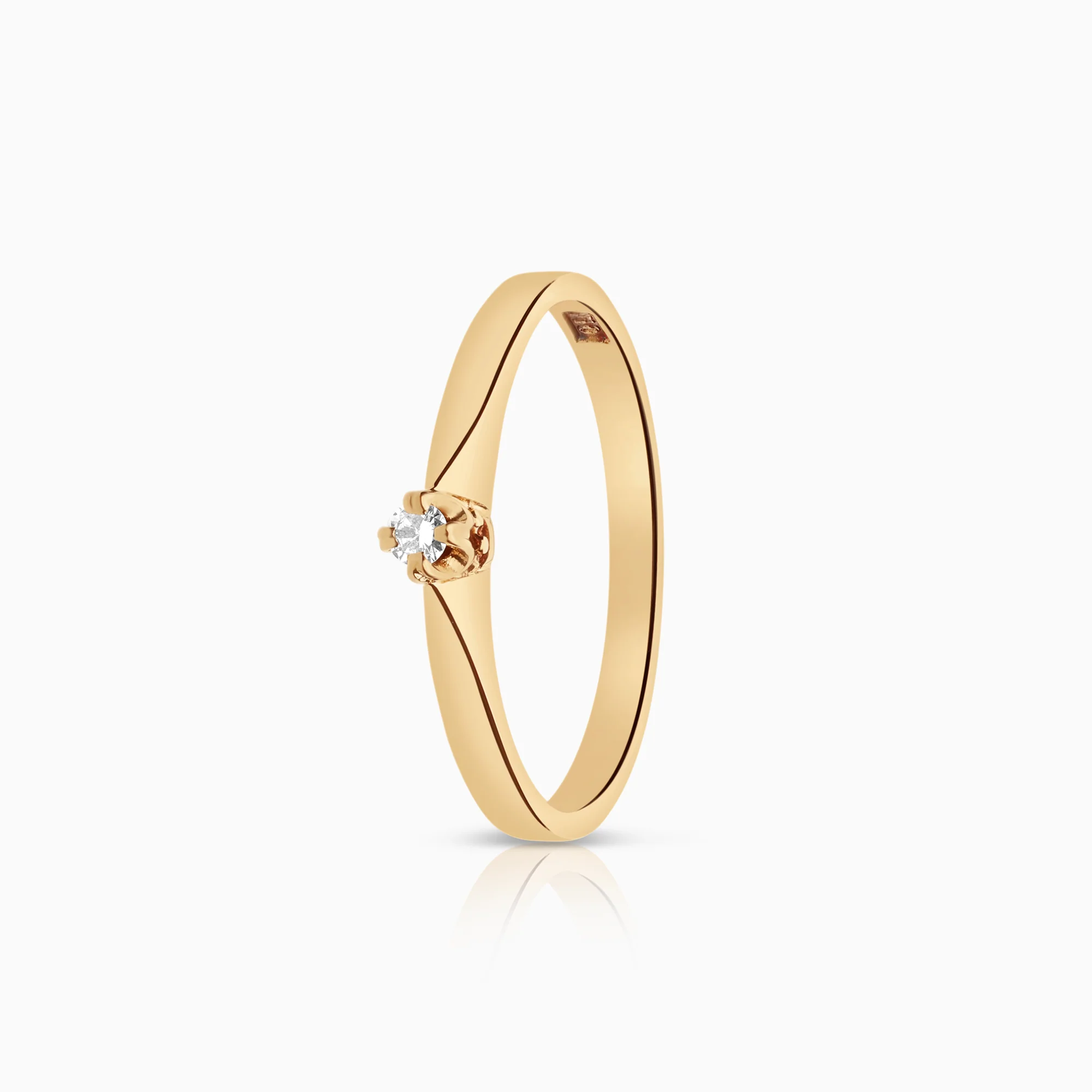 Solitaire ring 0.03ct 18K gold