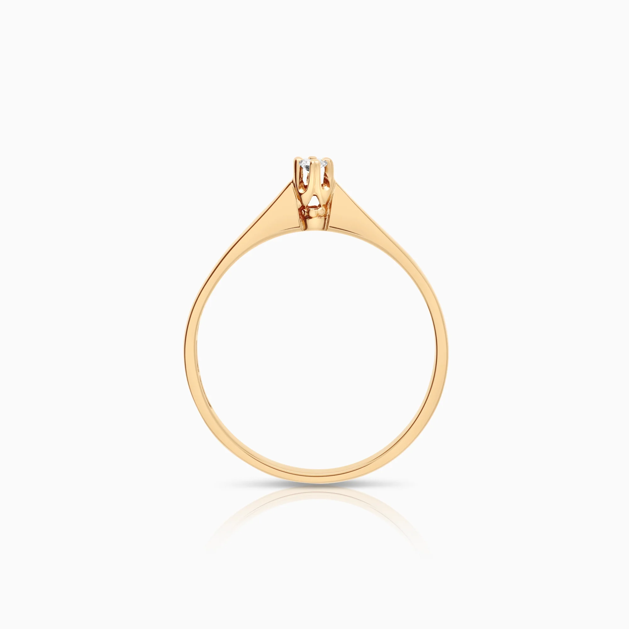 Solitaire ring 0.03ct 18K gold - Image 2