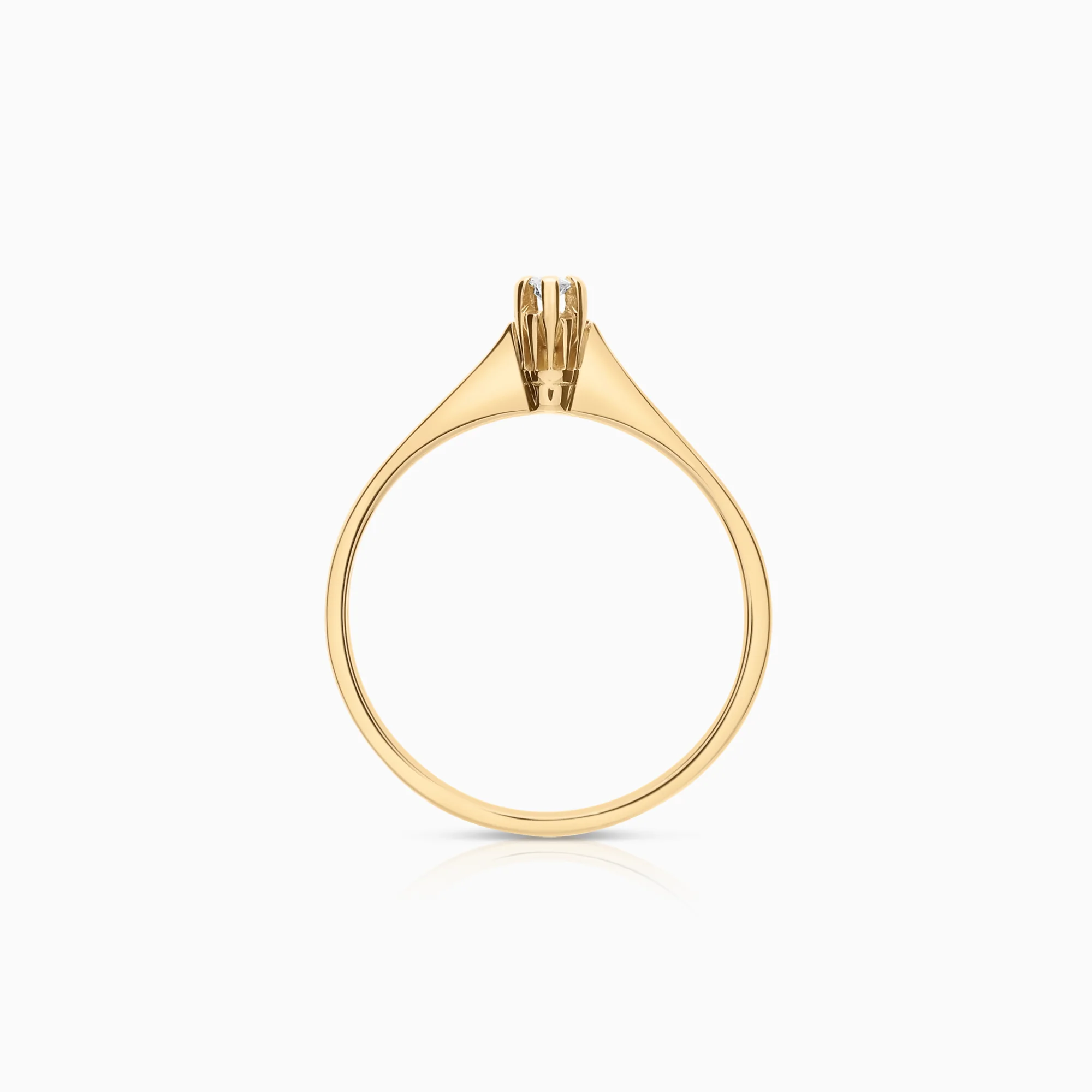 Solitaire ring 0.04ct 18K gold - Image 2