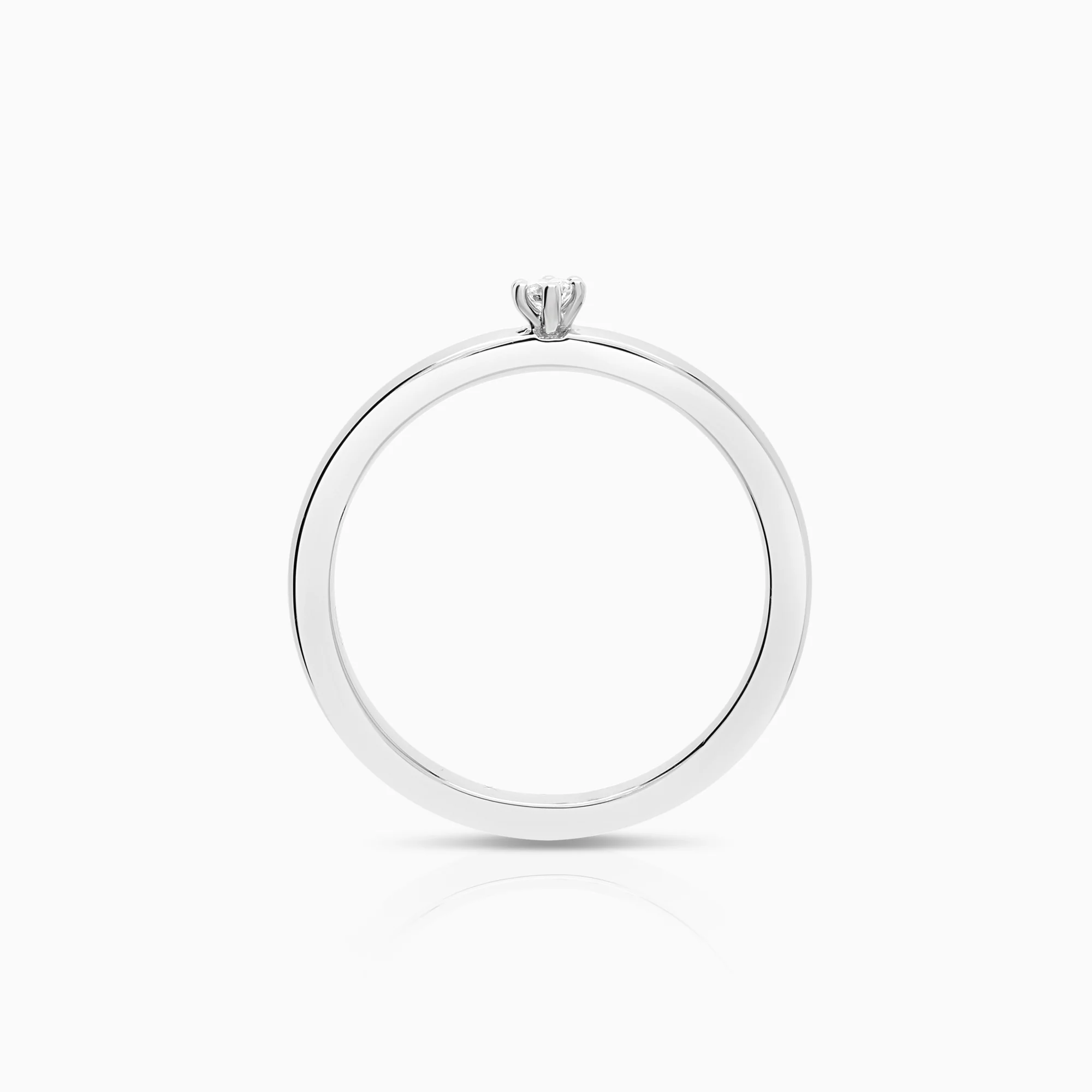 Solitaire ring 0.04ct 18K white gold - Image 2
