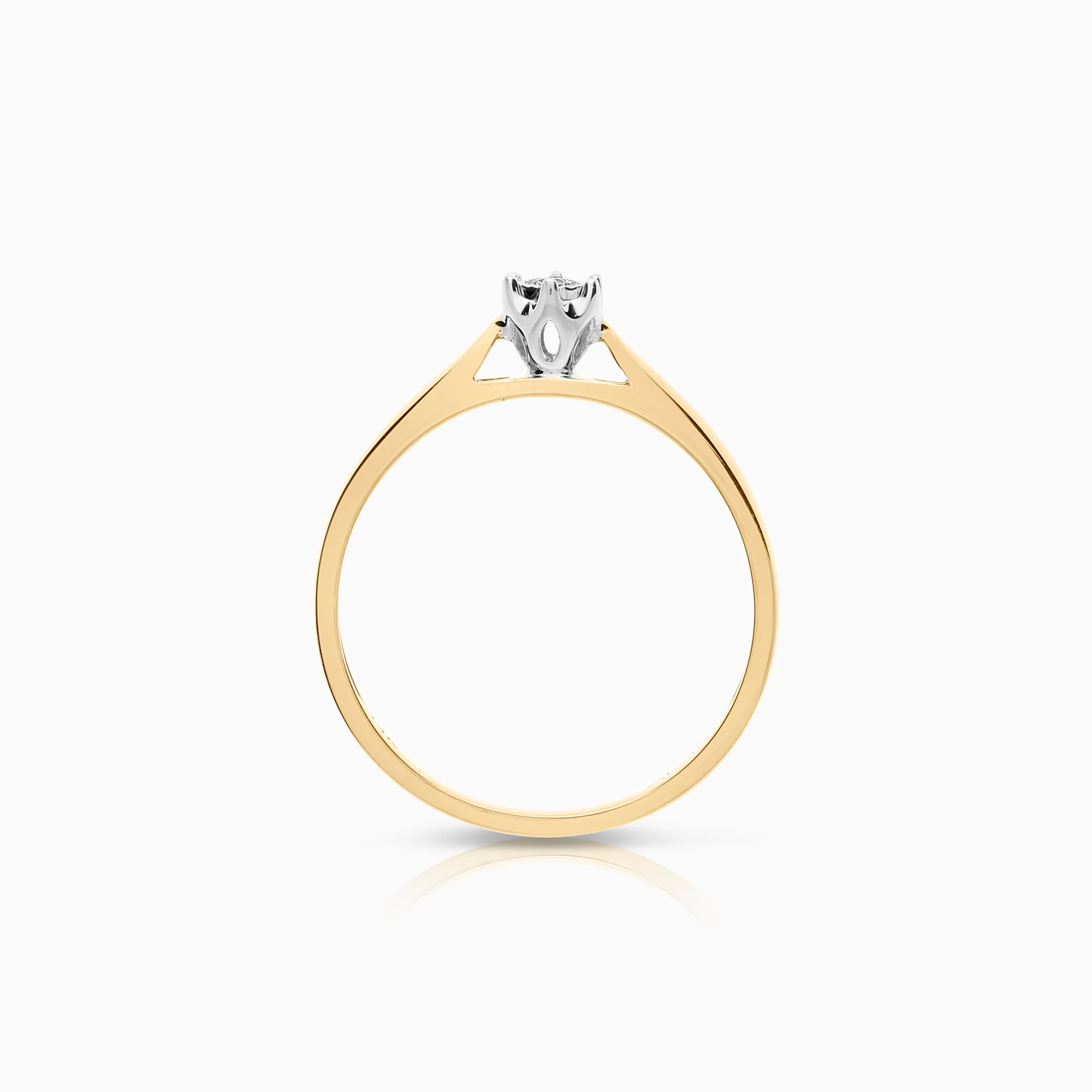Solitaire ring 0.05ct 14K gold - Image 2