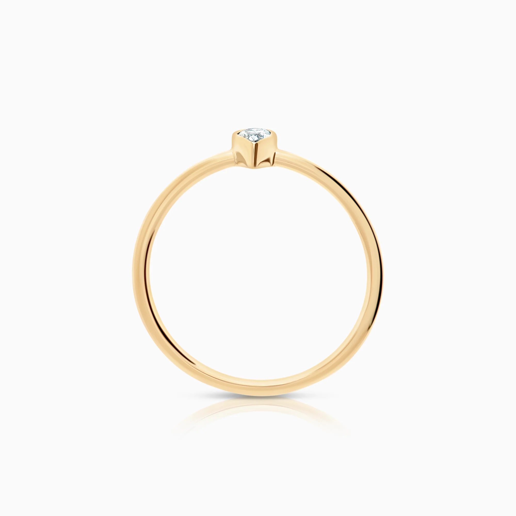 Solitaire ring 0.05ct 14K gold - Image 2