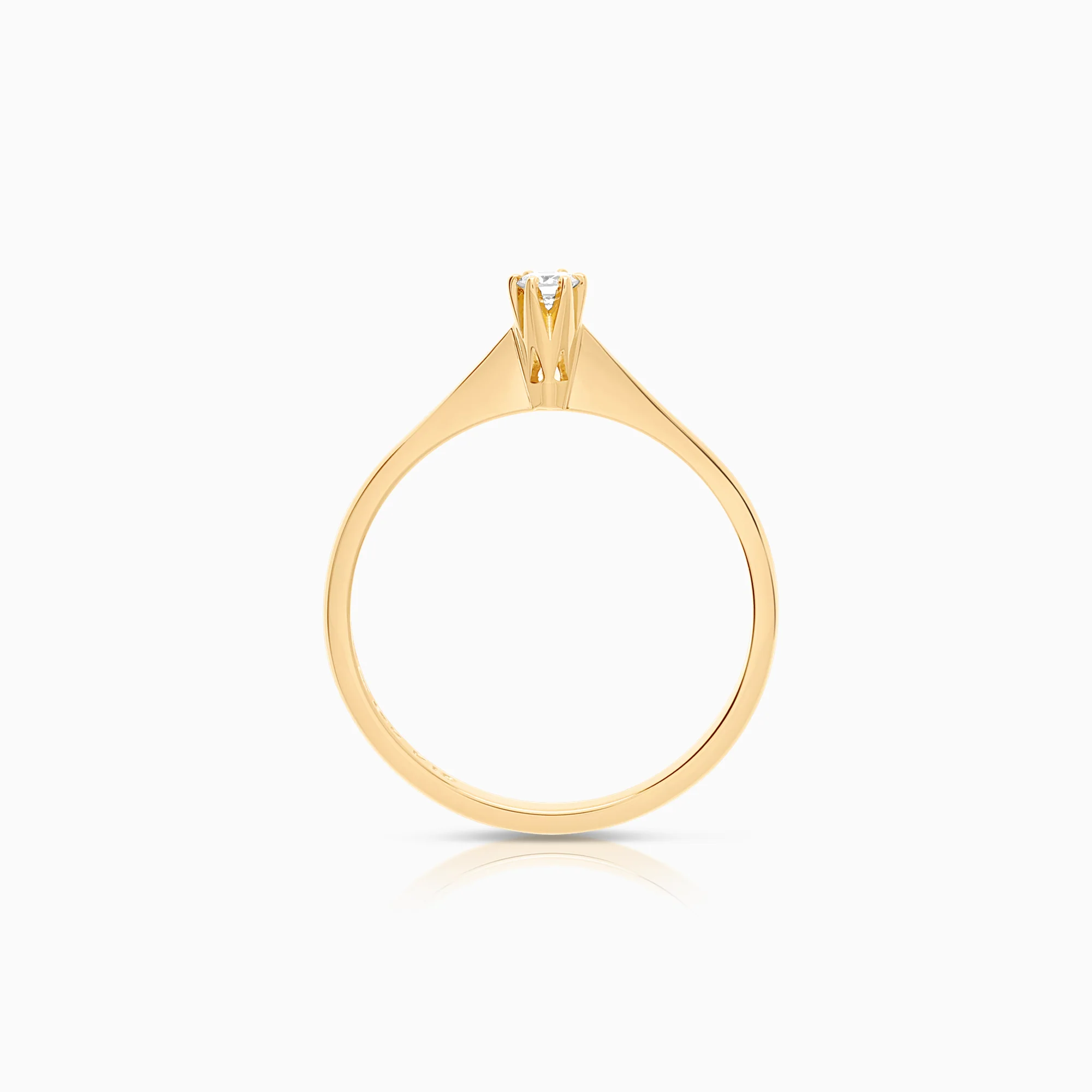 Solitaire ring 0.05ct 18K gold - Image 2