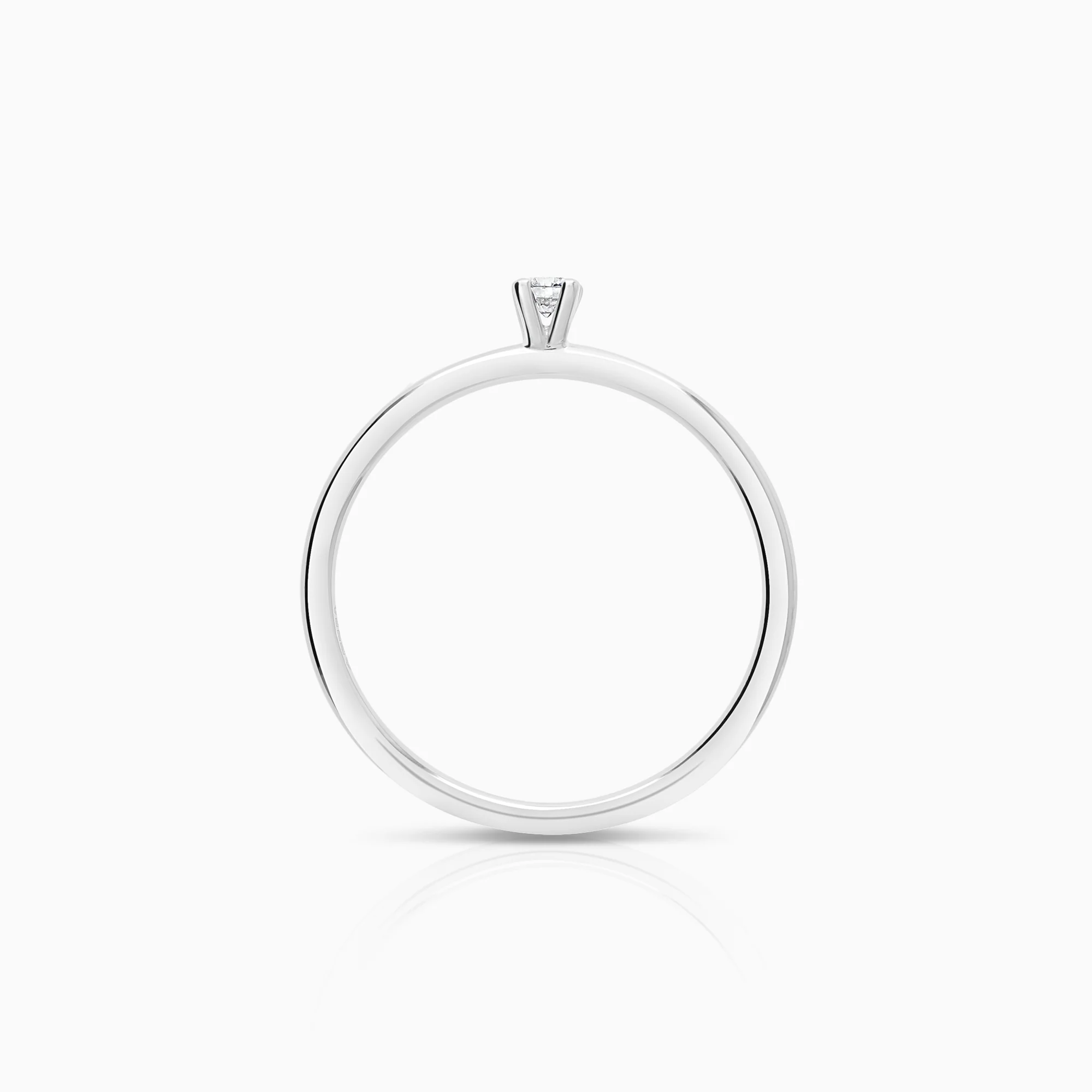 Solitaire ring 0.05ct 18K white gold - Image 2